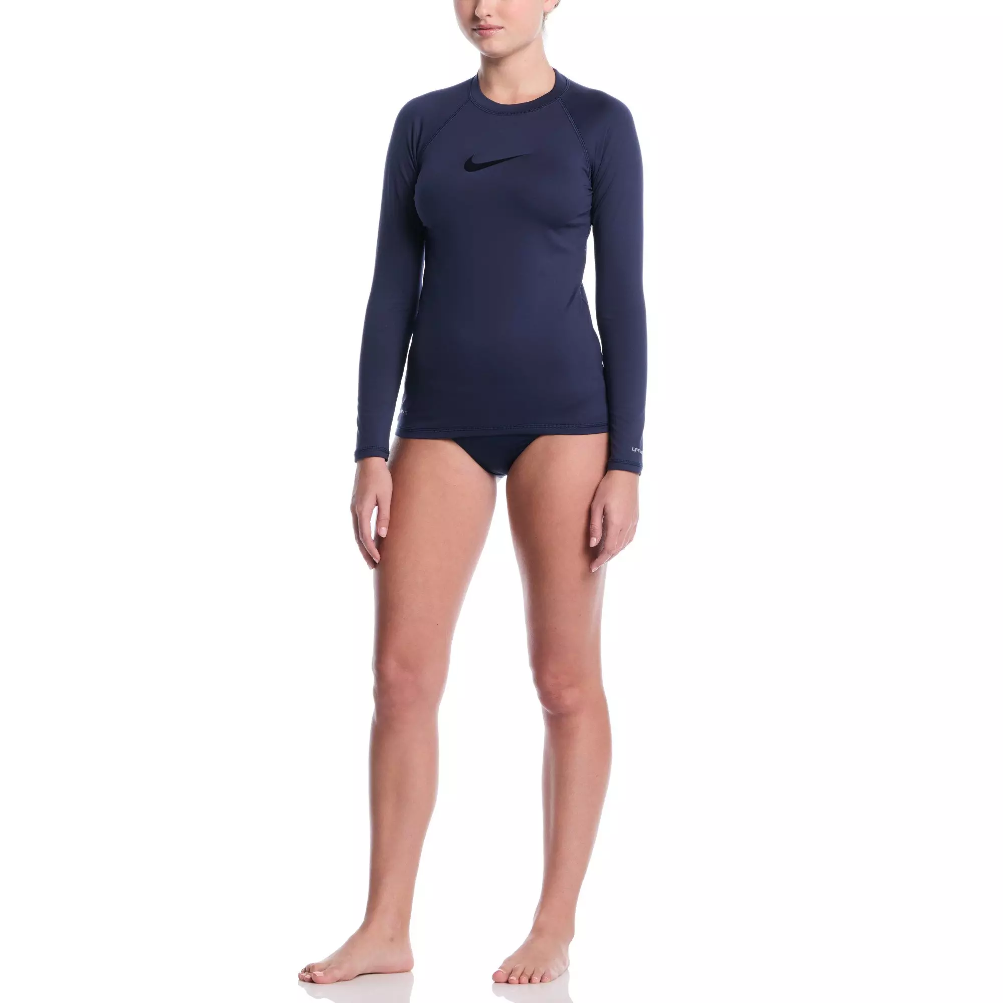 Nike Women's Swim Dri-FIT UV Hydroguard Long Sleeve Swim Top - NAVY