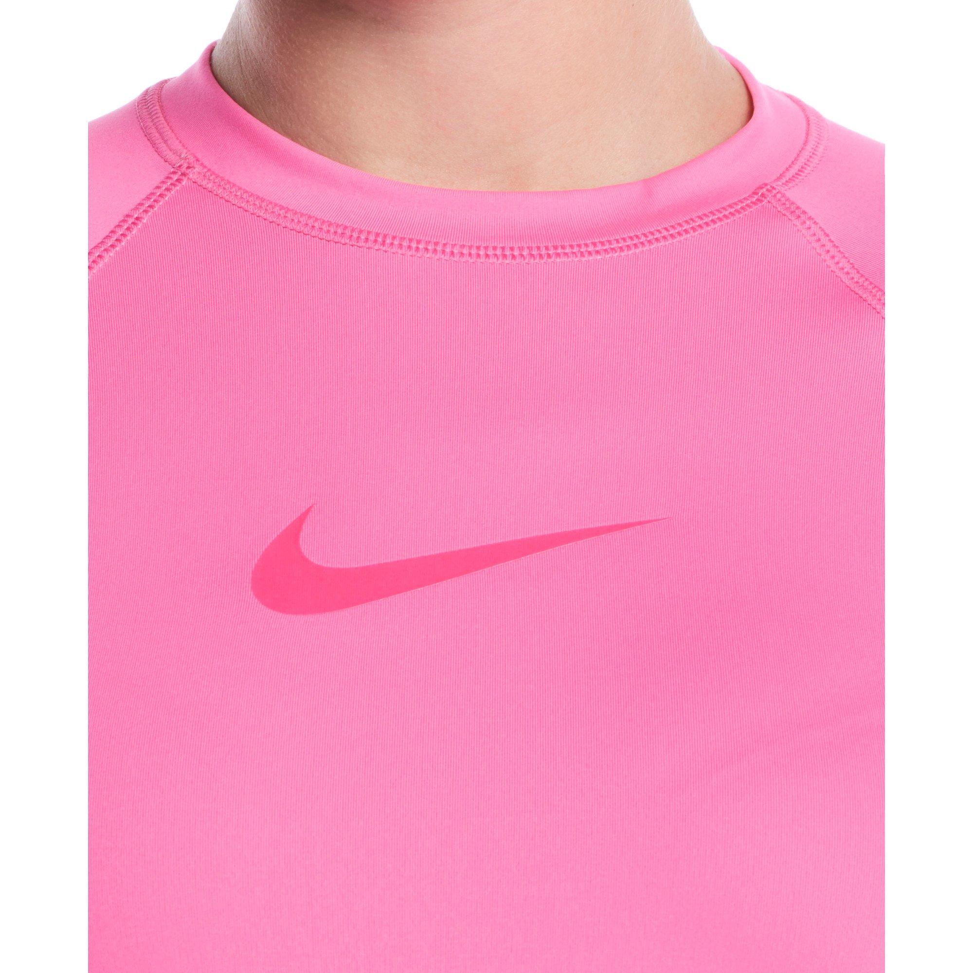 Nike Women's Swim Dri-FIT UV Hydroguard Long Sleeve Swim Top - PINK Thumbnail View 3