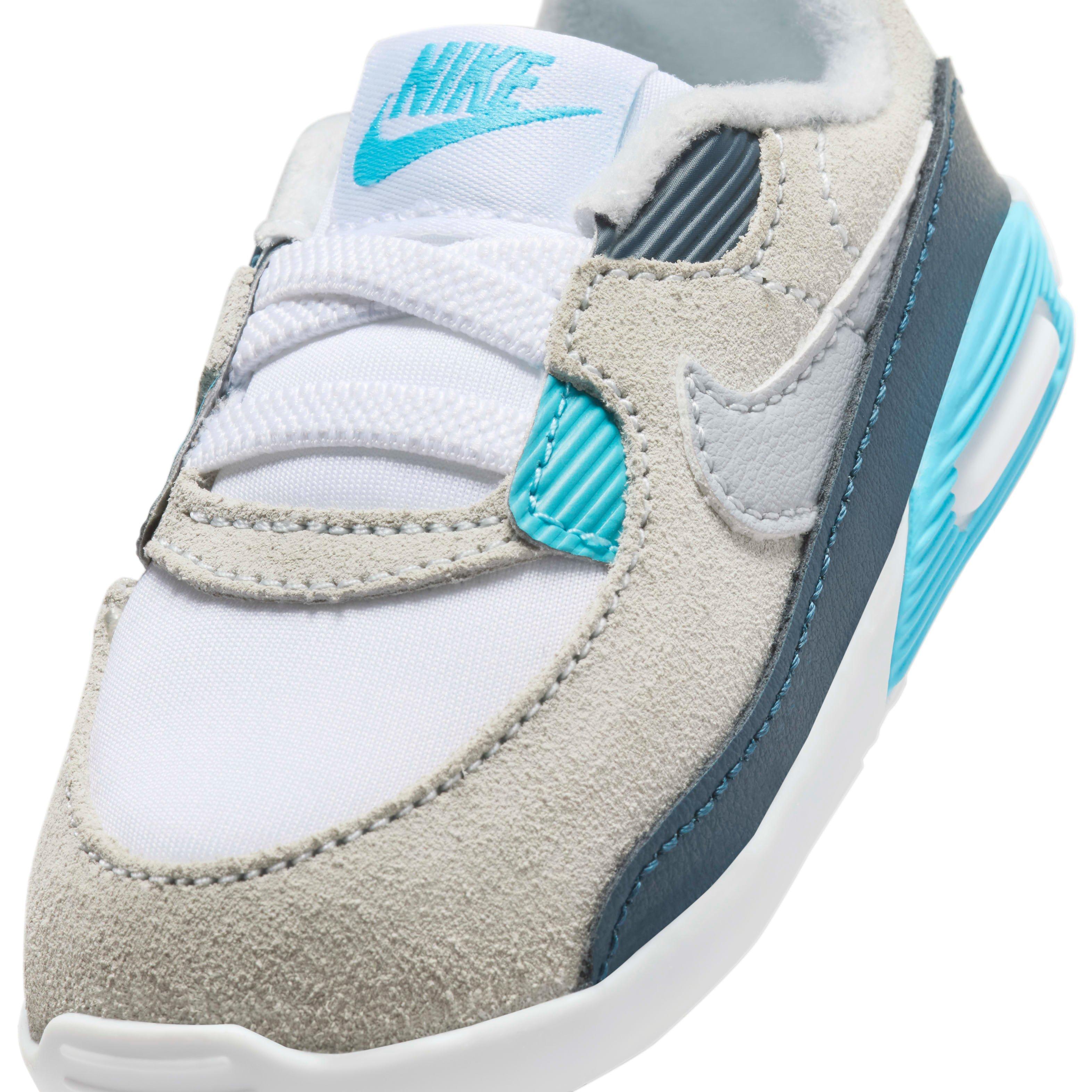 Nike Max 90 Crib White Baltic Blue Armory Navy Wolf Grey Infant Boys Shoe Hibbett