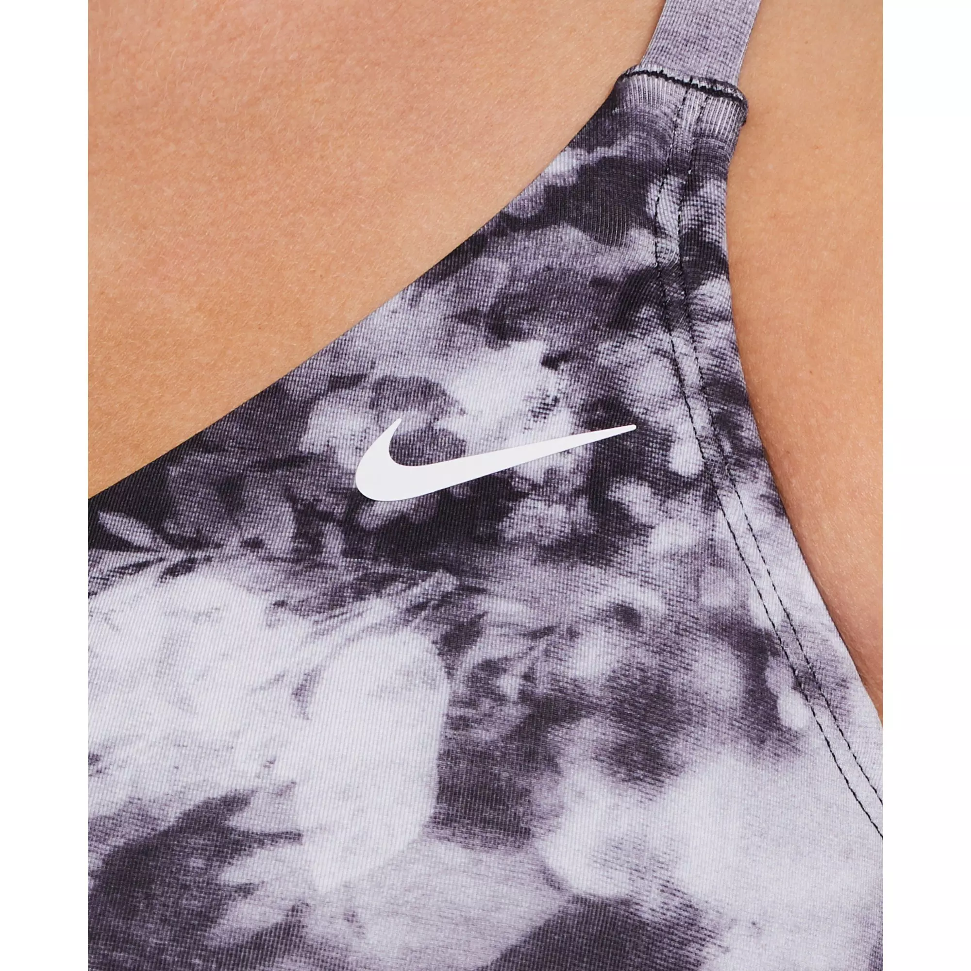 Nike Women's Swim V-Neck Tie Dye Tankini - Black - BLACK