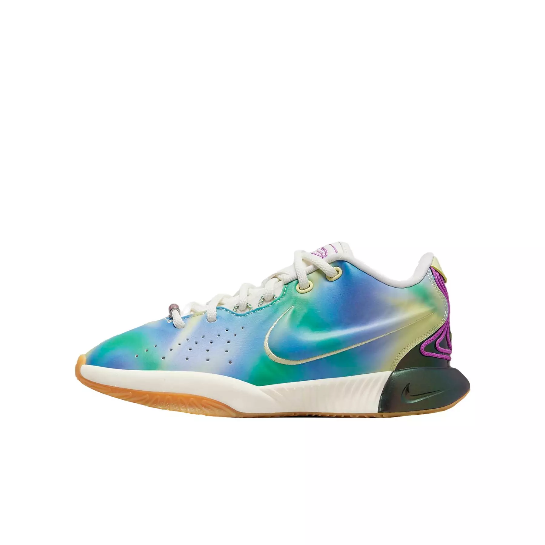 Nike LeBron XXI SE "Multi-Color/Luminous Green/Fuchsia Dream/Sail" Grade School Boys' Basketball Shoe - MULTI COLOR/GREEN/FUCHSIA/SAIL