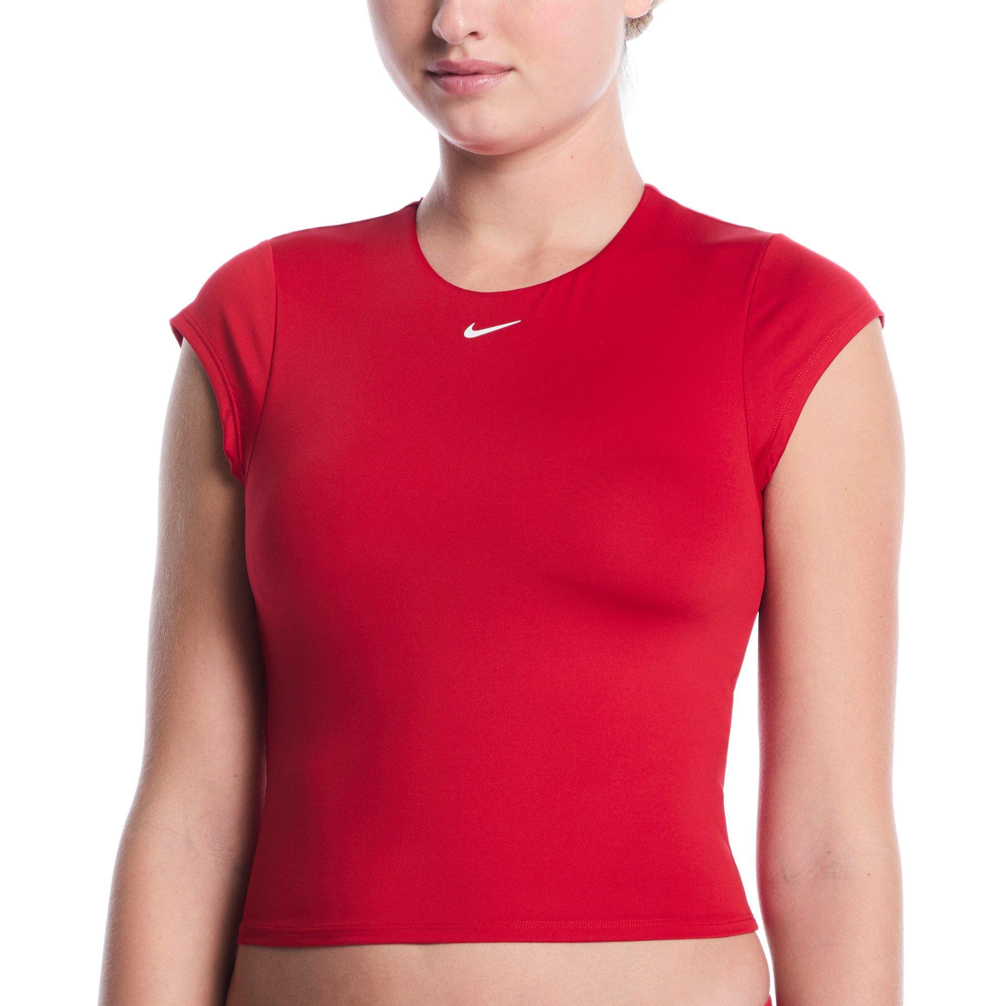 Nike Women's Swim Effortless Essential Cap Sleeve Swim Top - RED Thumbnail View 1