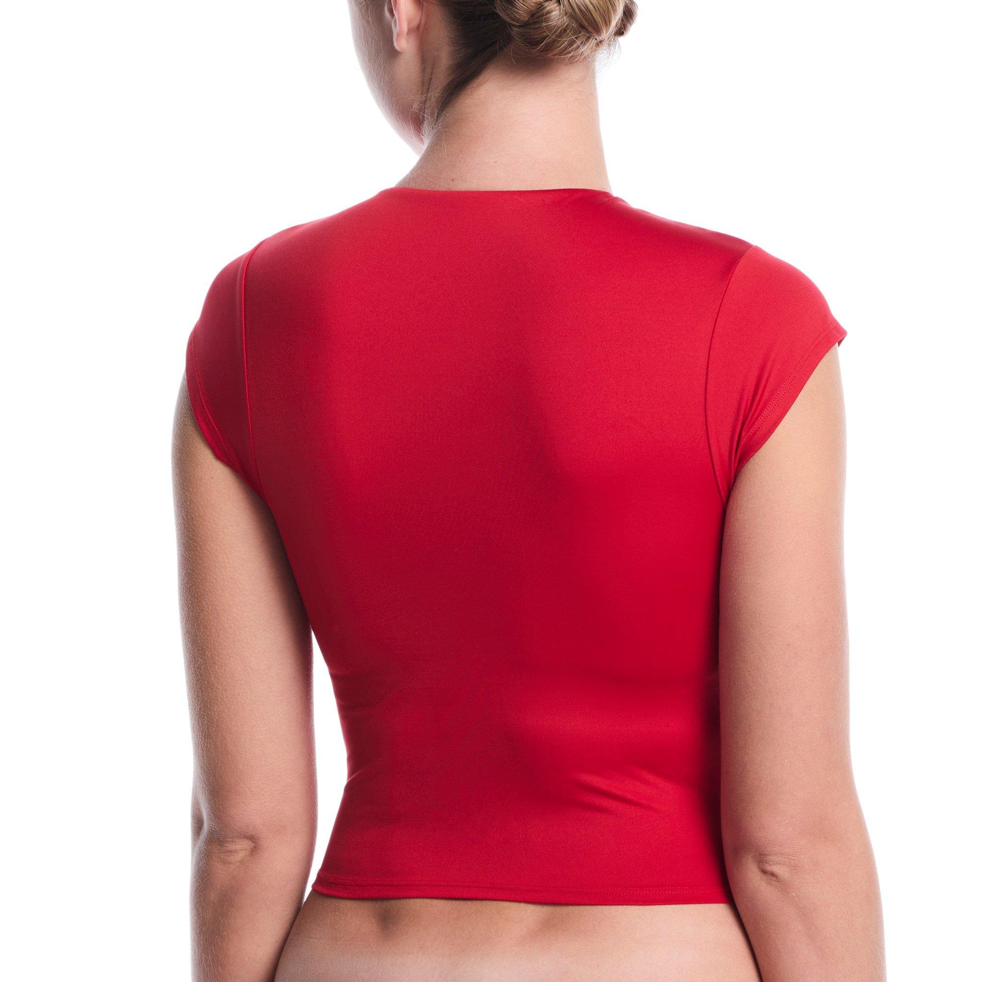 Nike Women's Swim Effortless Essential Cap Sleeve Swim Top - RED Thumbnail View 2