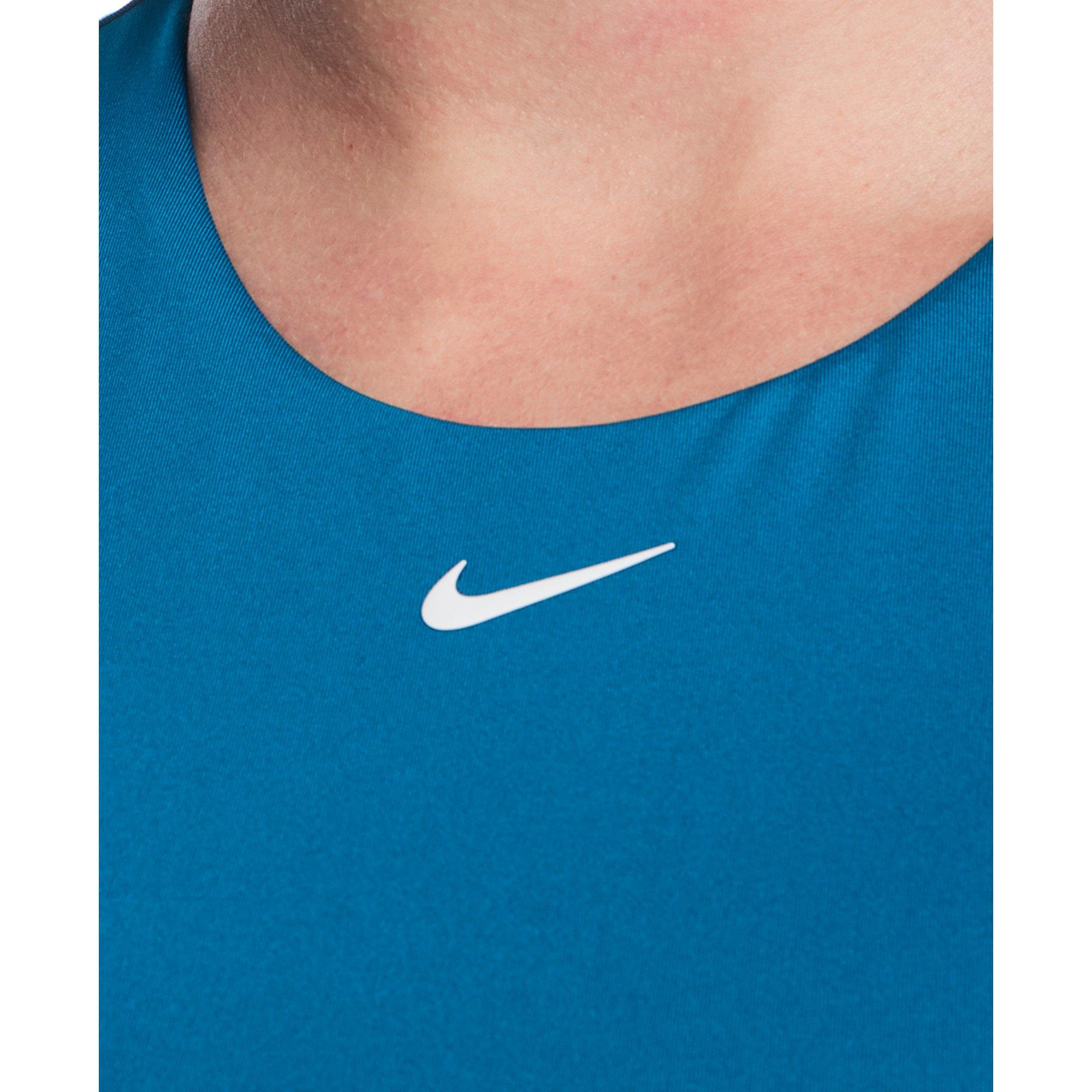 Nike Women's Swim Effortless Essential Cap Sleeve Swim Top - TEAL Thumbnail View 3