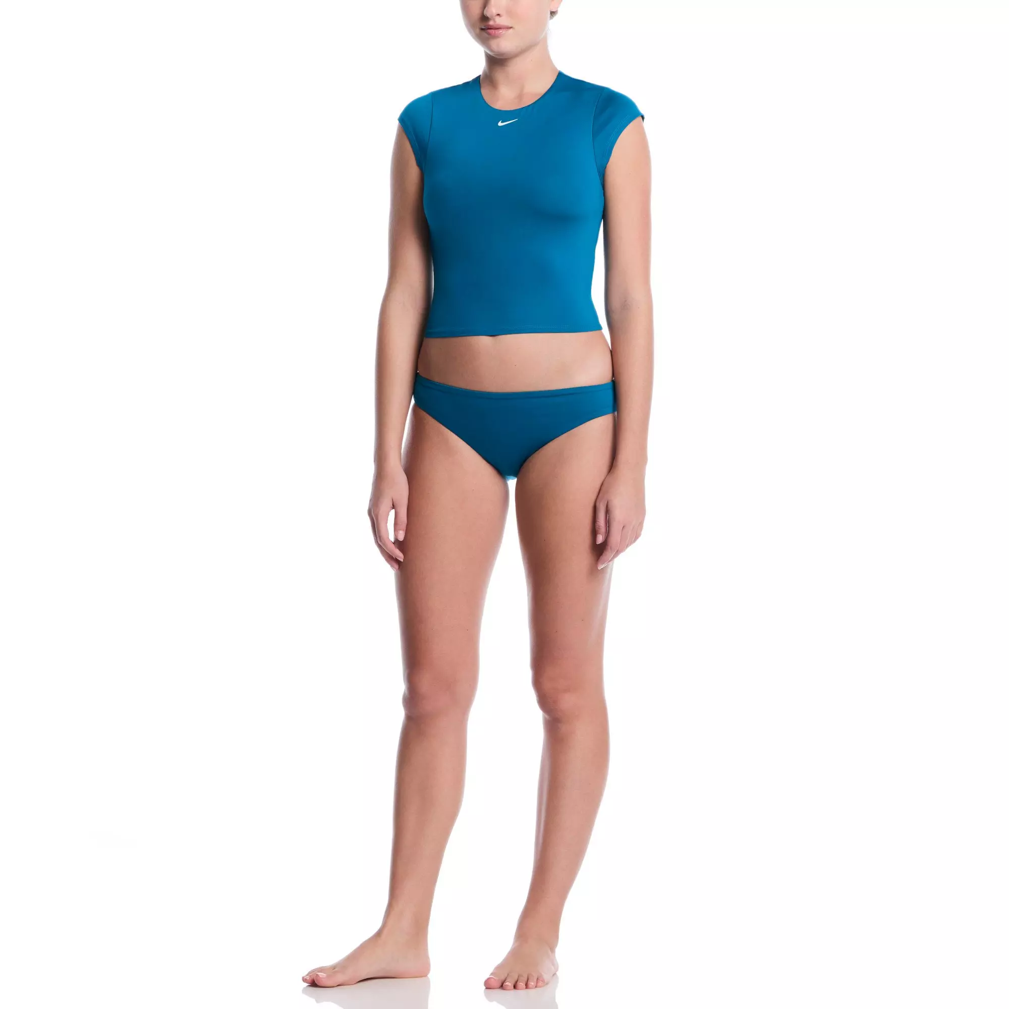 Nike Women's Swim Effortless Essential Cap Sleeve Swim Top - TEAL