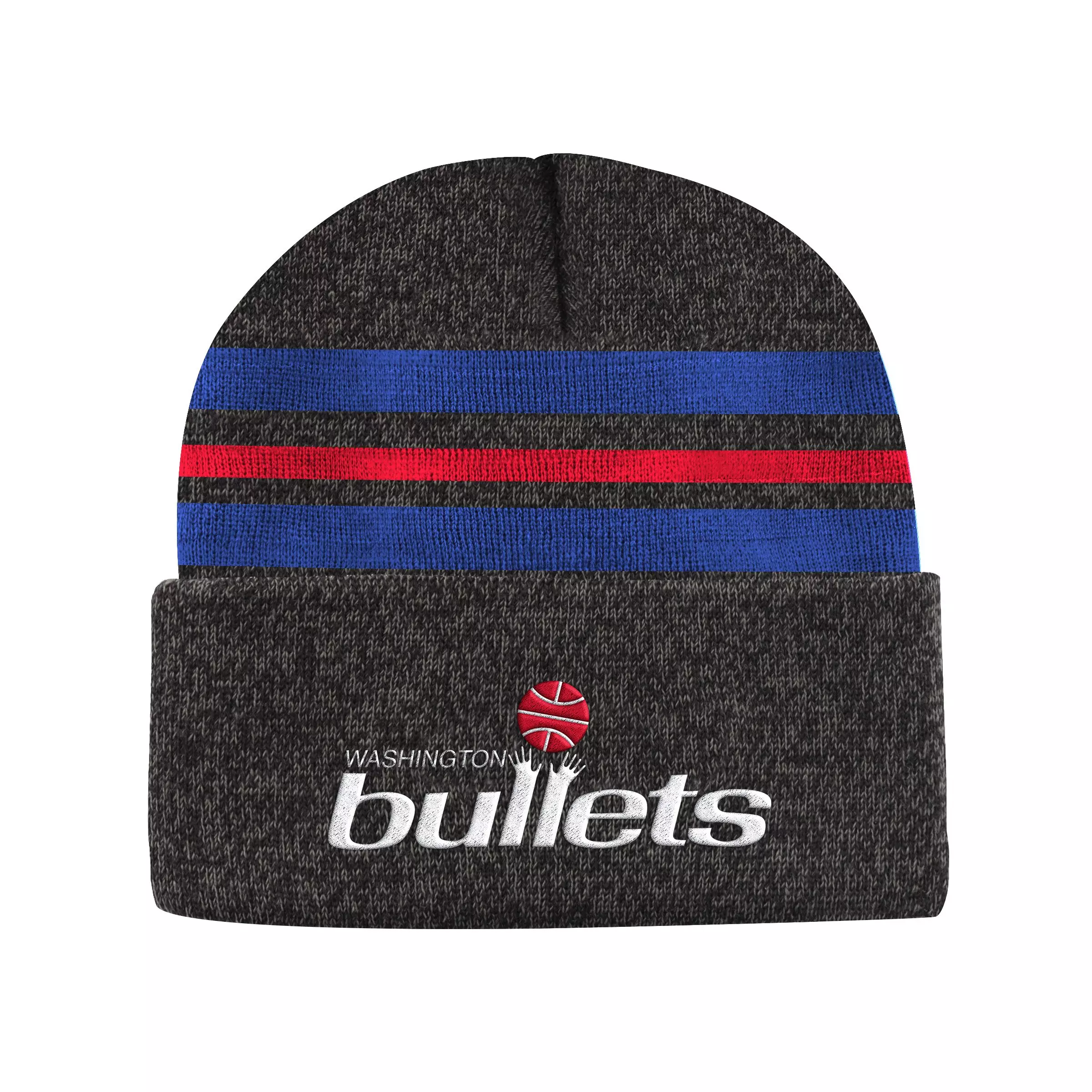 Mitchell & Ness Washington Bullets Striped Knit Hat - BLACK