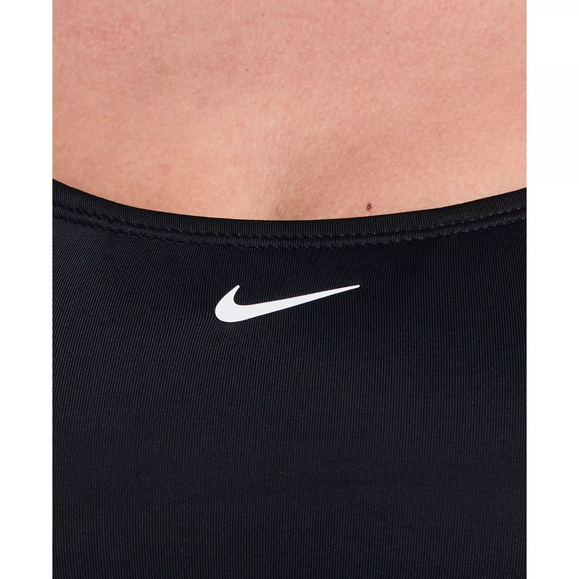 Nike Women's Swim Logo Tape Racerback Bikini Top - BLACK