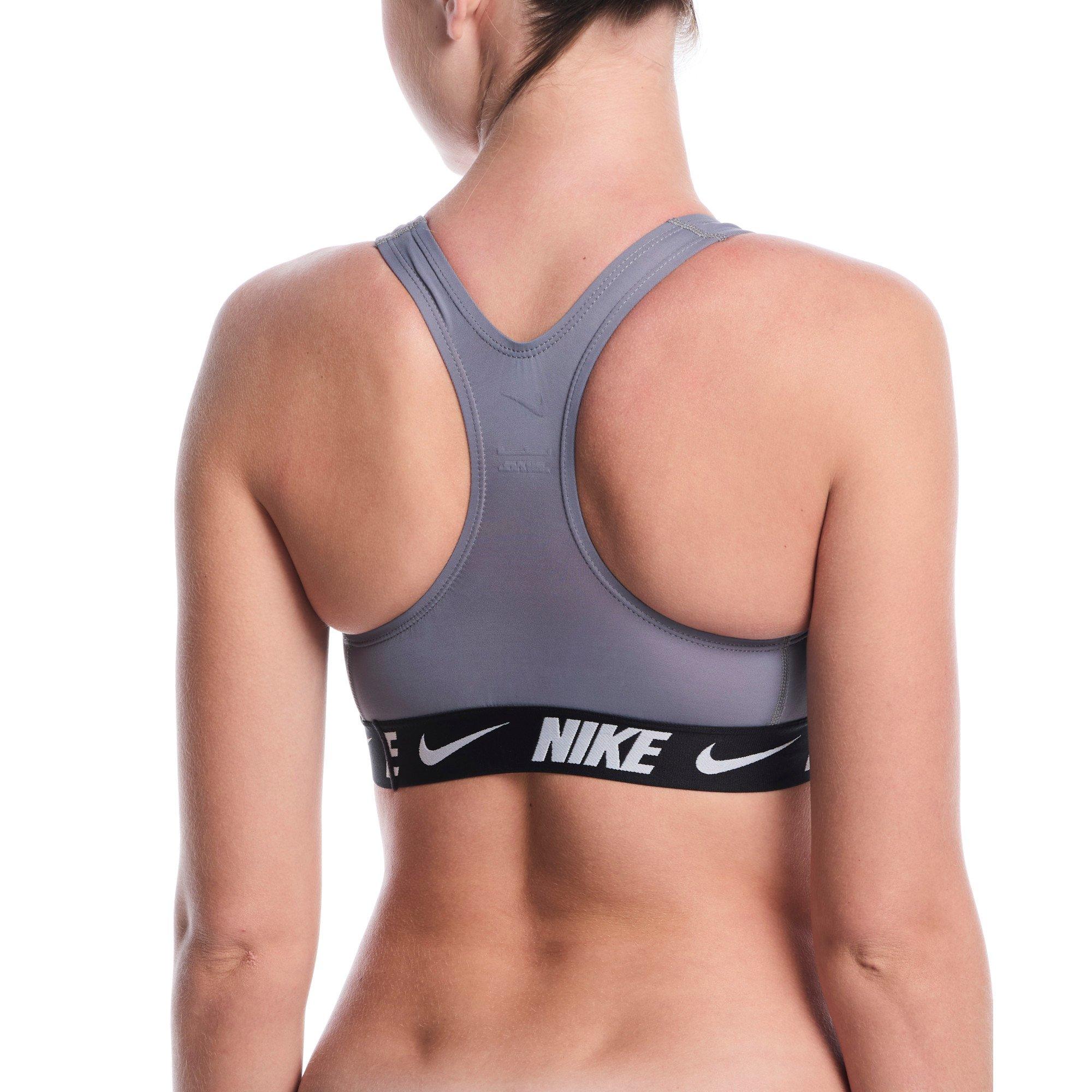 Nike Women's Swim Logo Tape Racerback Bikini Top - GREY Thumbnail View 2