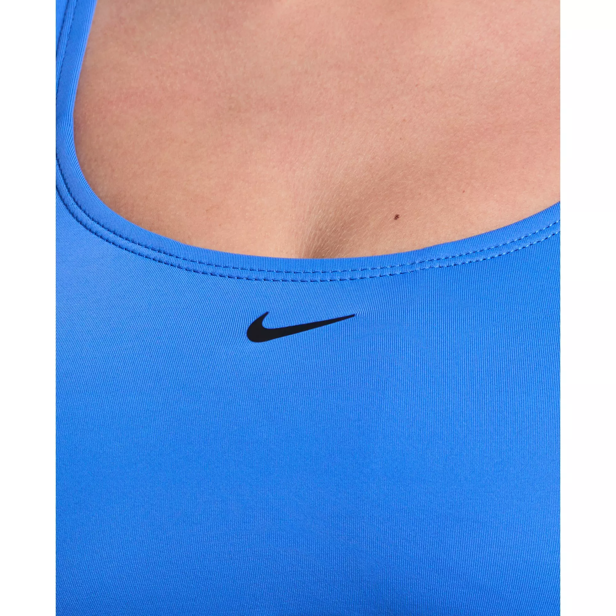 Nike Women's Swim Logo Tape Racerback Bikini Top - BLUE