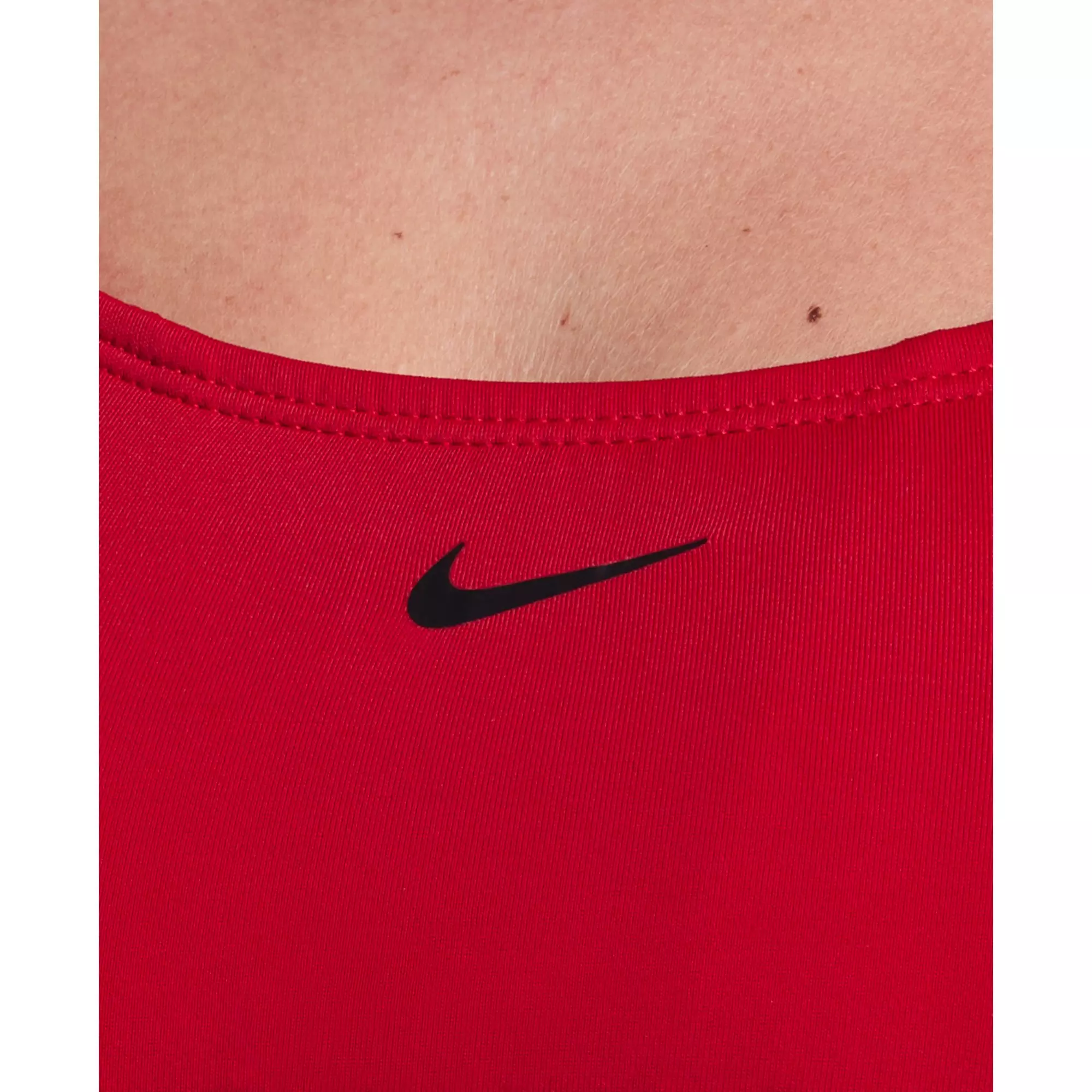 Nike Women's Swim Logo Tape Racerback Bikini Top - RED
