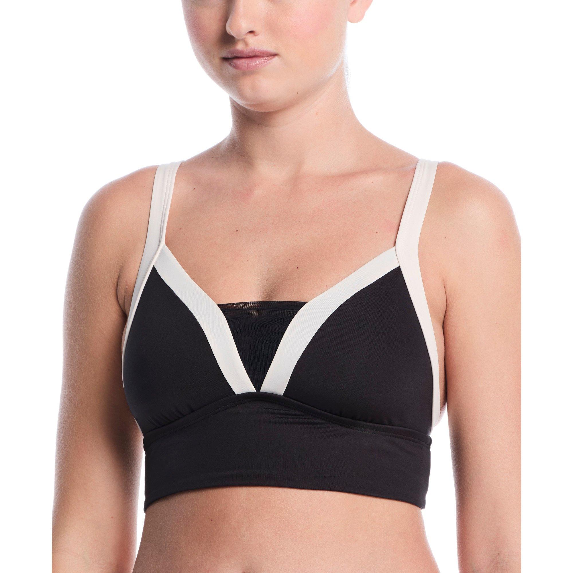 Nike Women's Swim Bold Color Block Midkini - BLACK Thumbnail View 1
