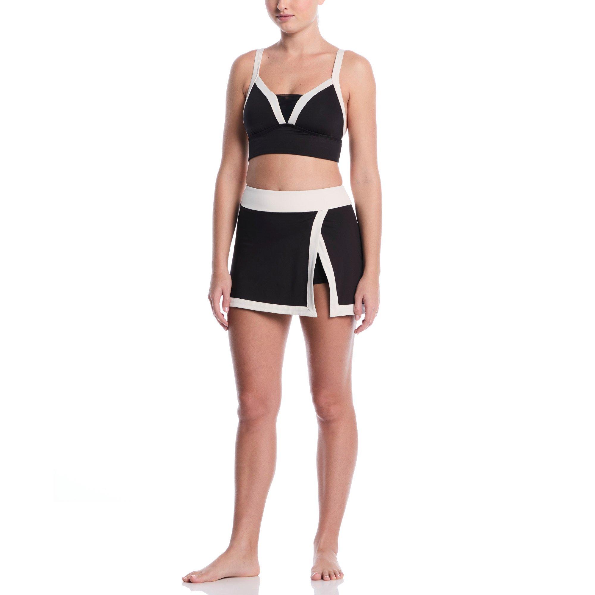 Nike Women's Swim Bold Color Block Midkini - BLACK Thumbnail View 4
