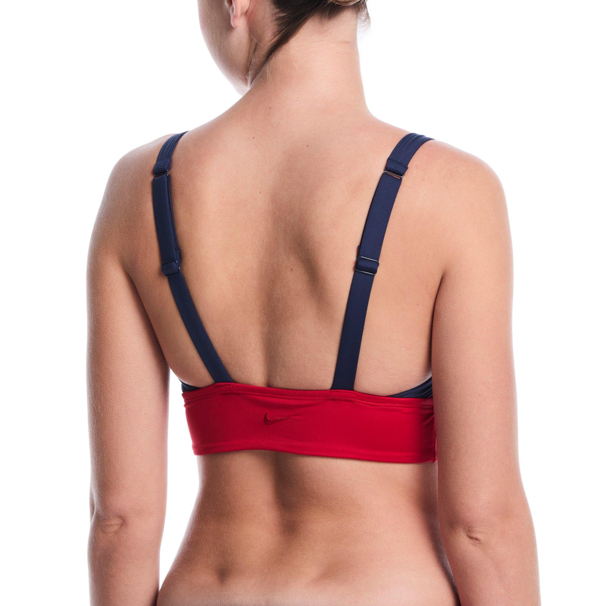 Nike Women's Swim Bold Color Block Midkini - RED Thumbnail View 2