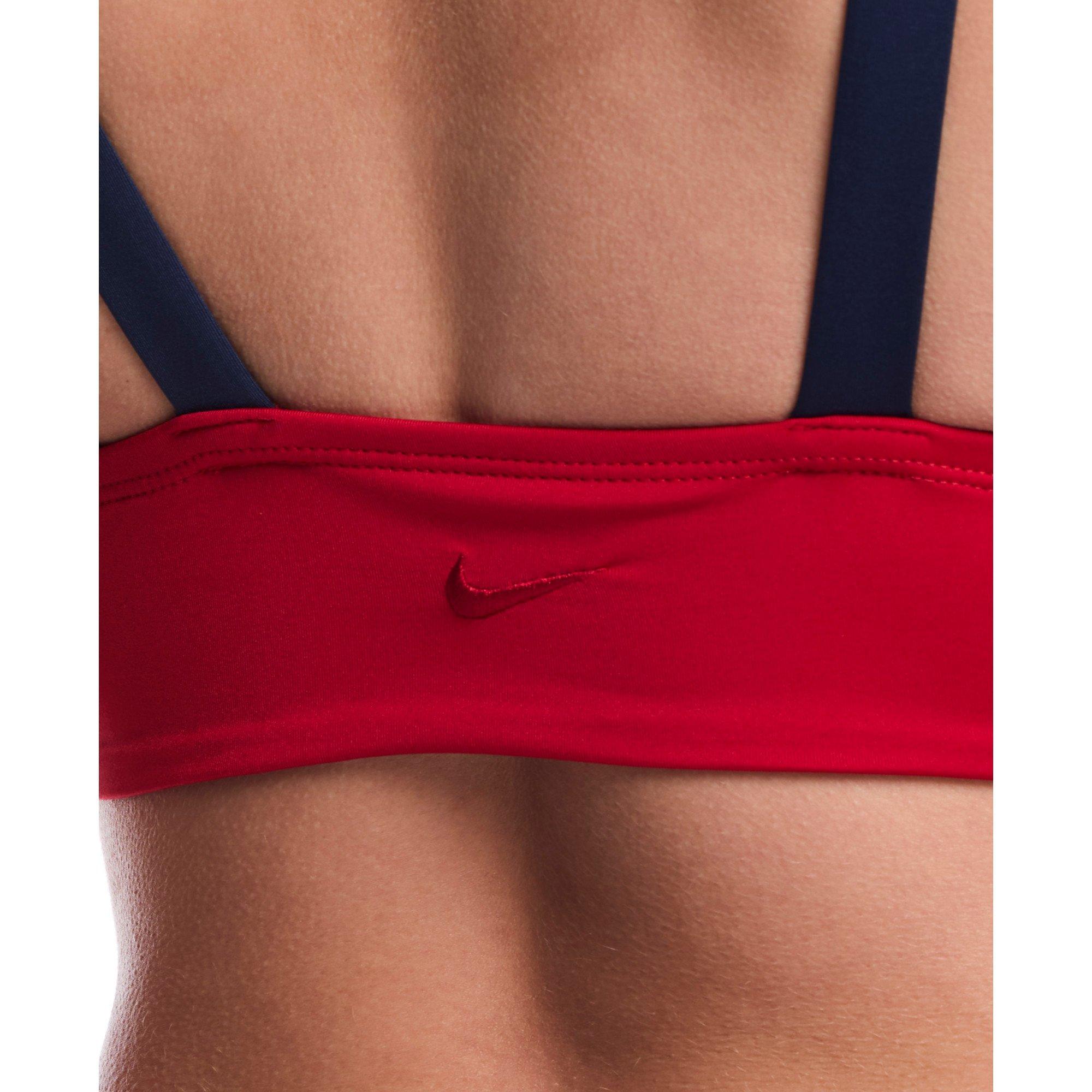 Nike Women's Swim Bold Color Block Midkini - RED Thumbnail View 3