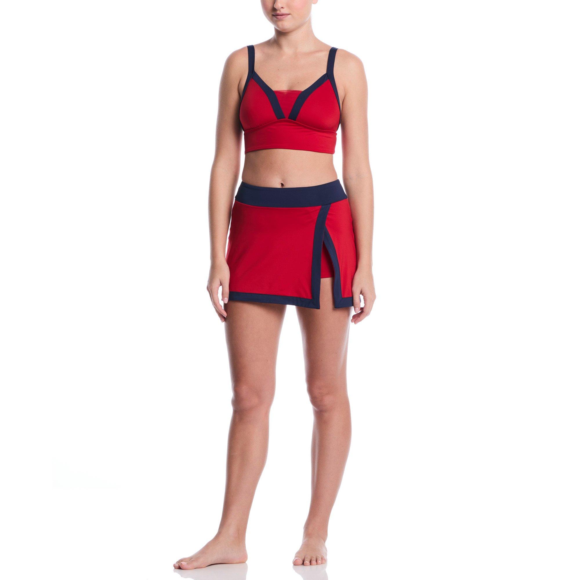 Nike Women's Swim Bold Color Block Midkini - RED Thumbnail View 4