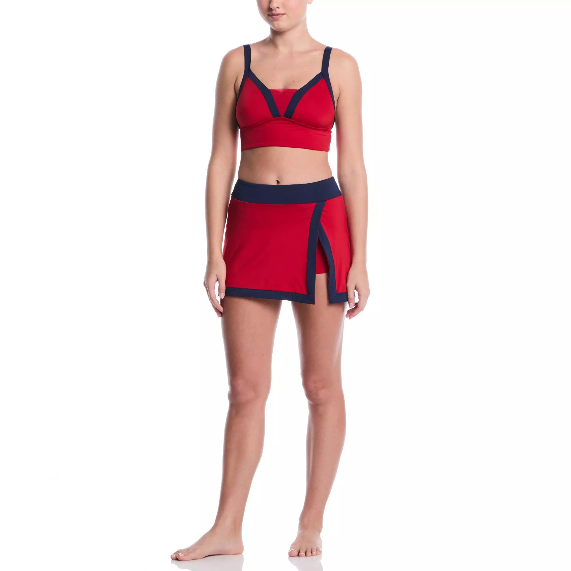 Nike Women's Swim Bold Color Block Midkini - RED