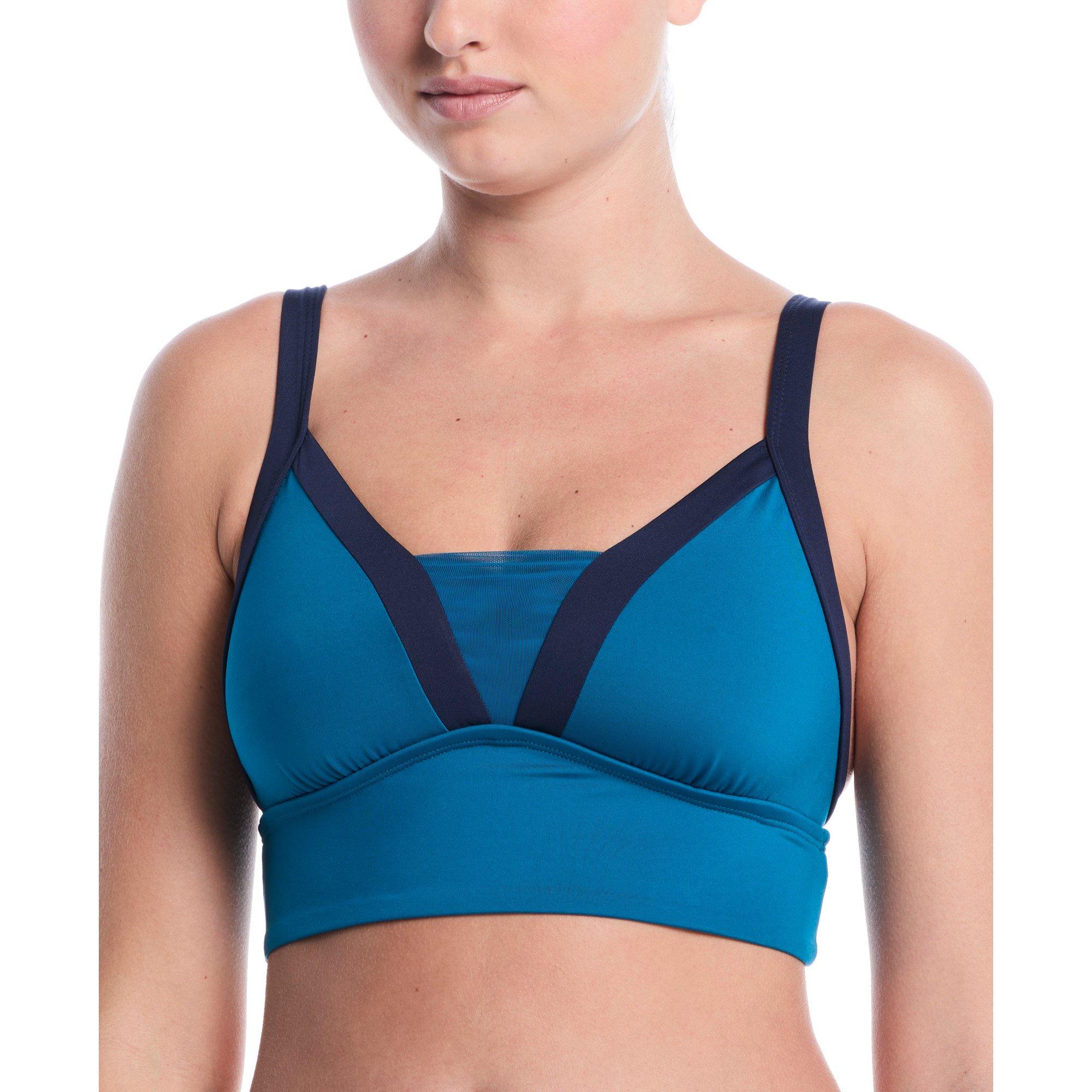Nike Women's Swim Bold Color Block Midkini - BLUE Thumbnail View 1