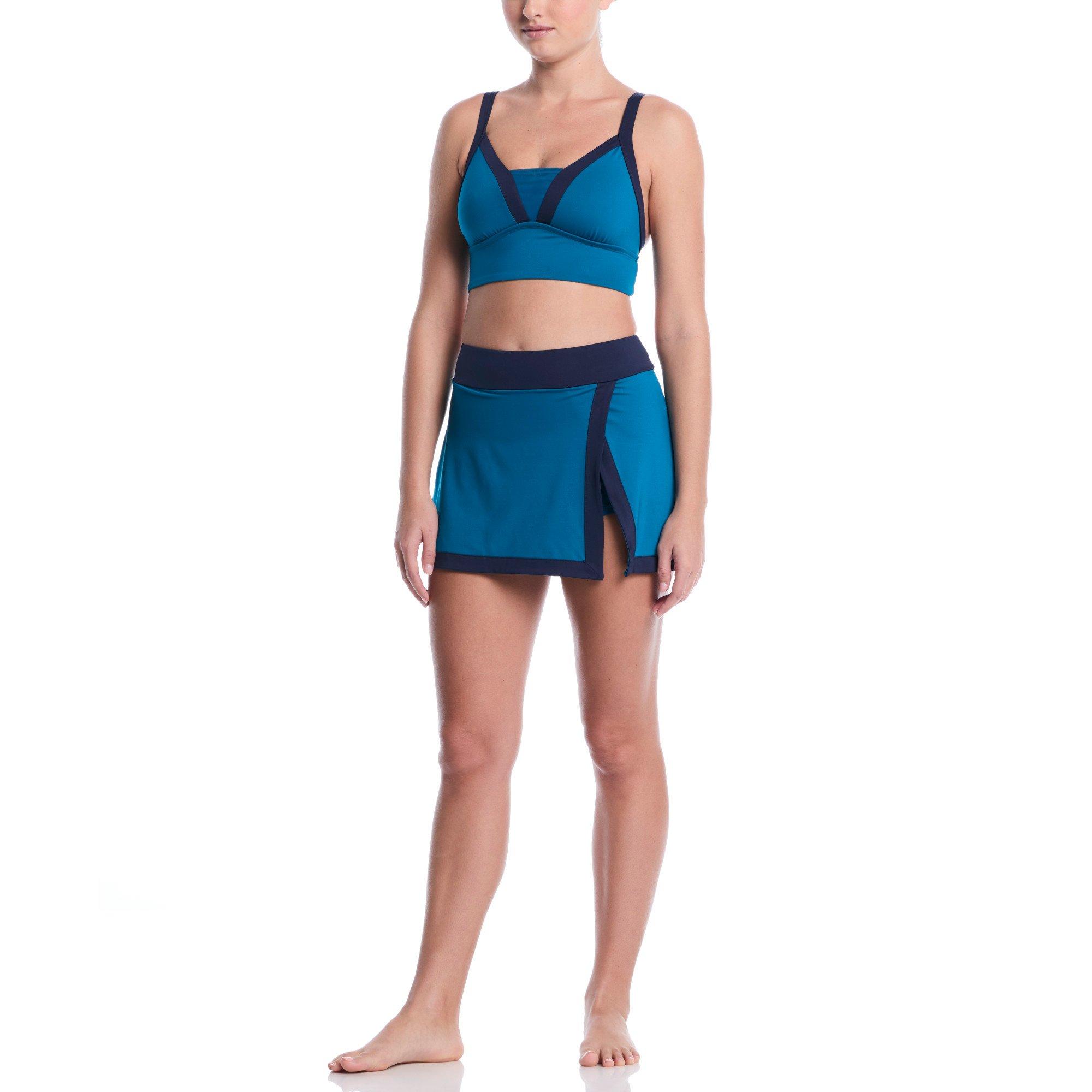 Nike Women's Swim Bold Color Block Midkini - BLUE Thumbnail View 4