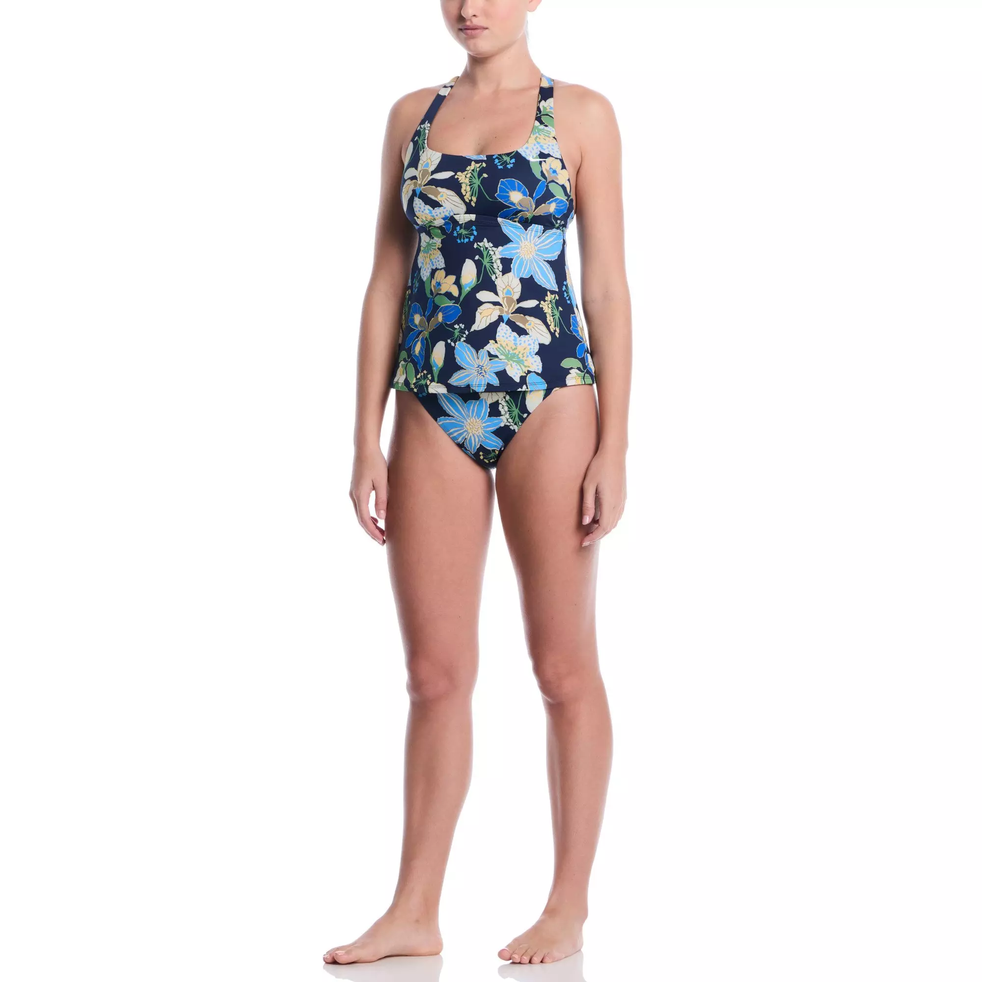 Nike Women's Swim Square Neck Tankini - NAVY