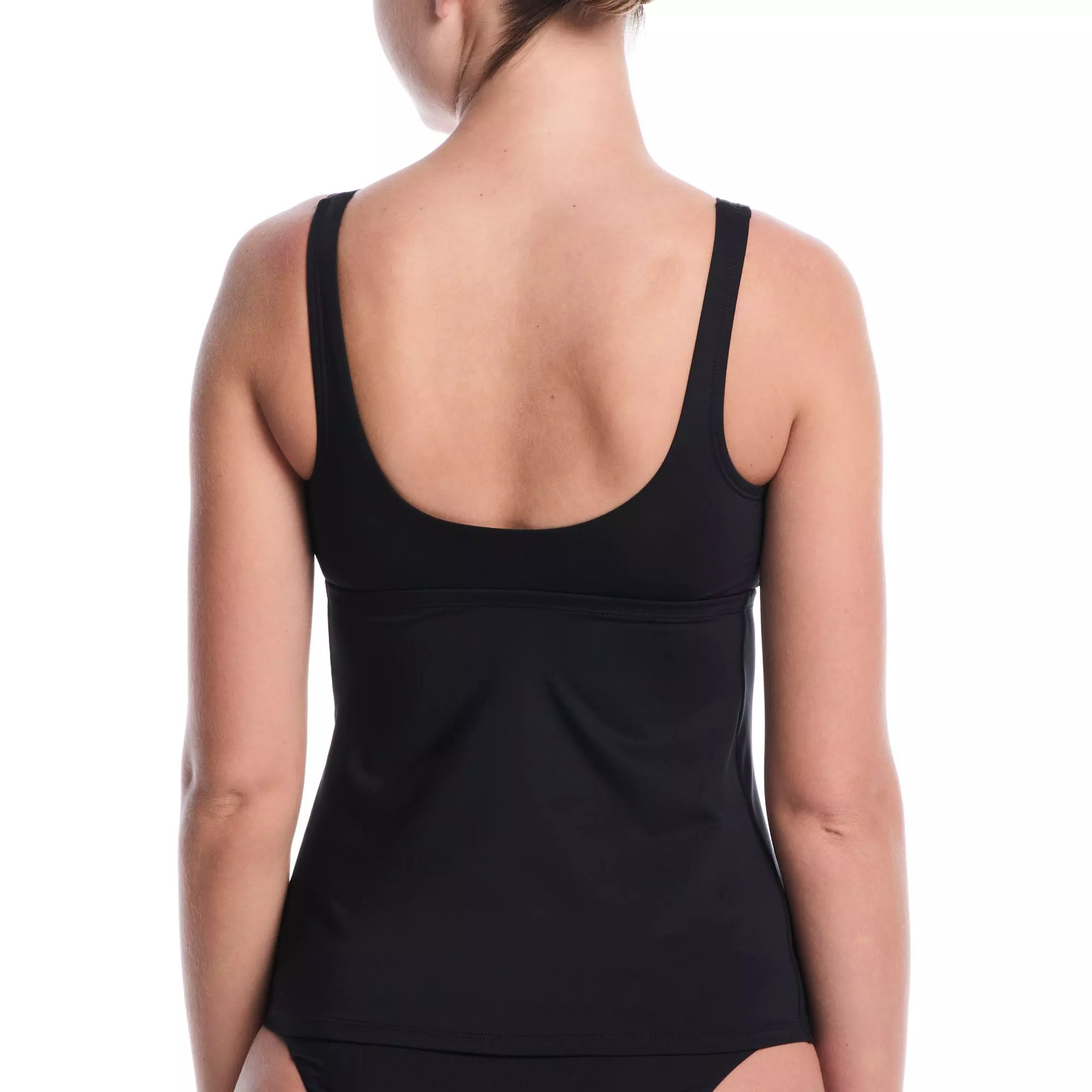 Nike Women's Swim Scoop Neck Tankini - BLACK
