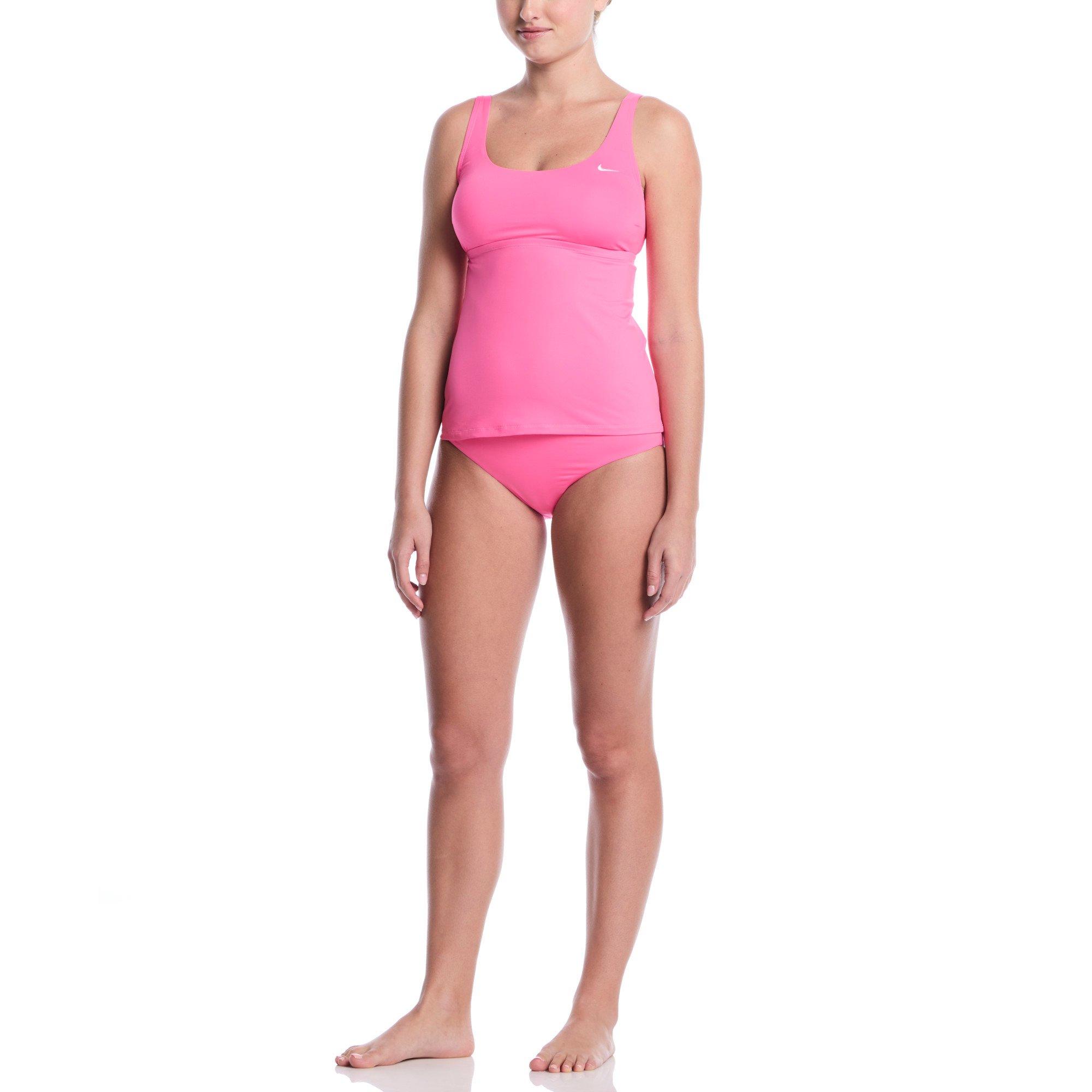Nike Women's Swim Scoop Neck Tankini - PINK Thumbnail View 4
