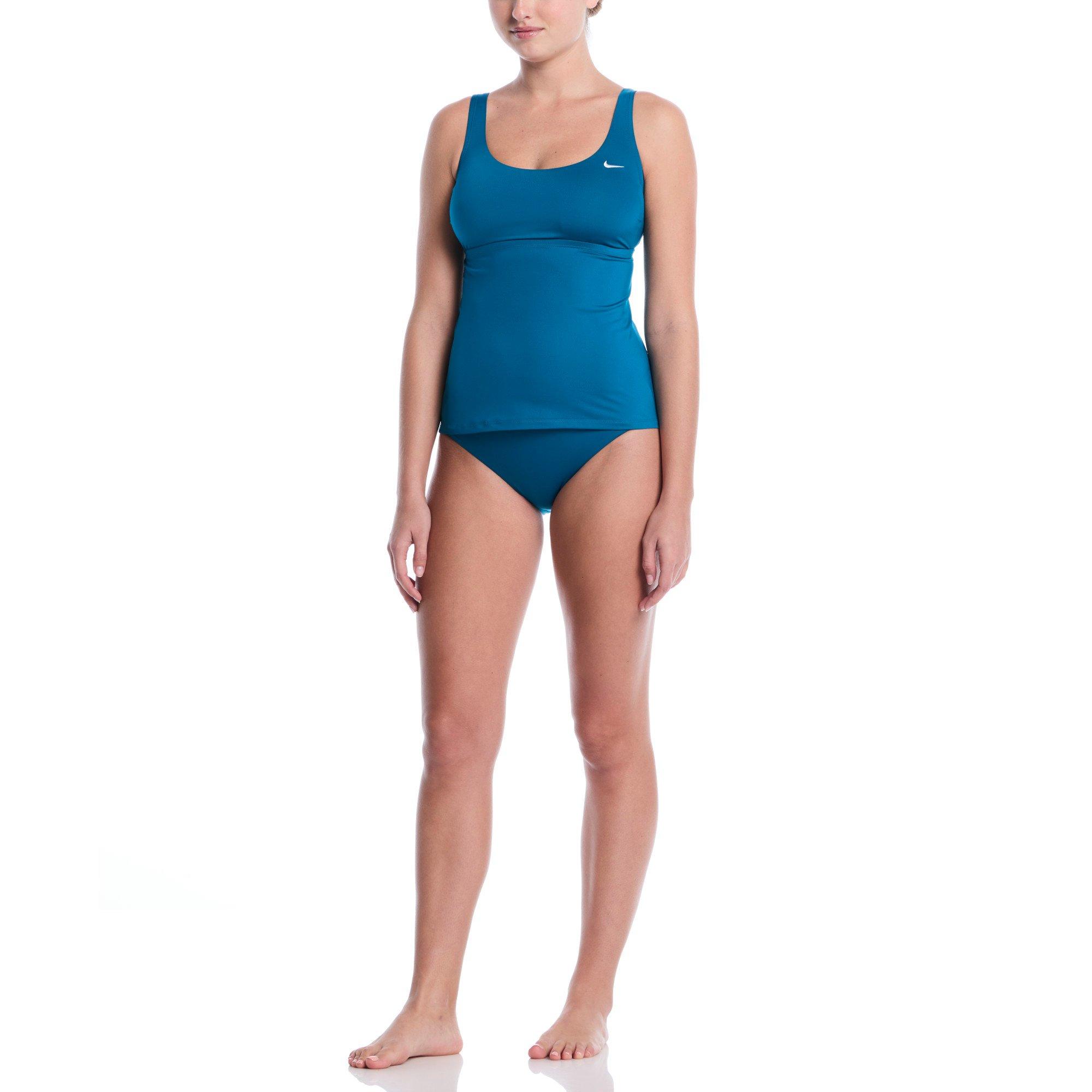 Nike Women's Swim Scoop Neck Tankini - TEAL Thumbnail View 4