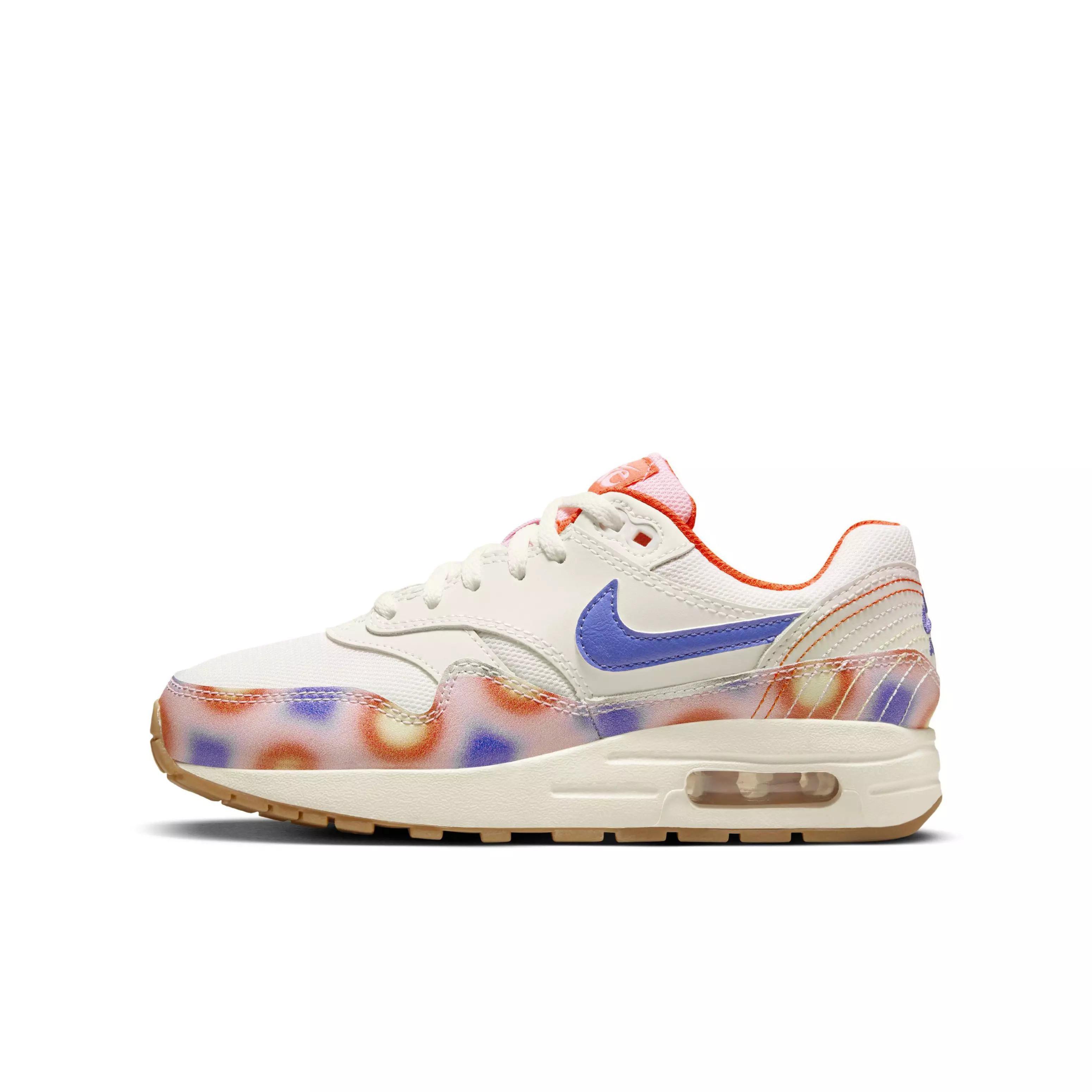 Nike Air Max 1 SE "Sail/Blue Joy/Safety Orange/Football Grey" Grade School Girls' Shoe - WHITE/ORANGE/BLUE