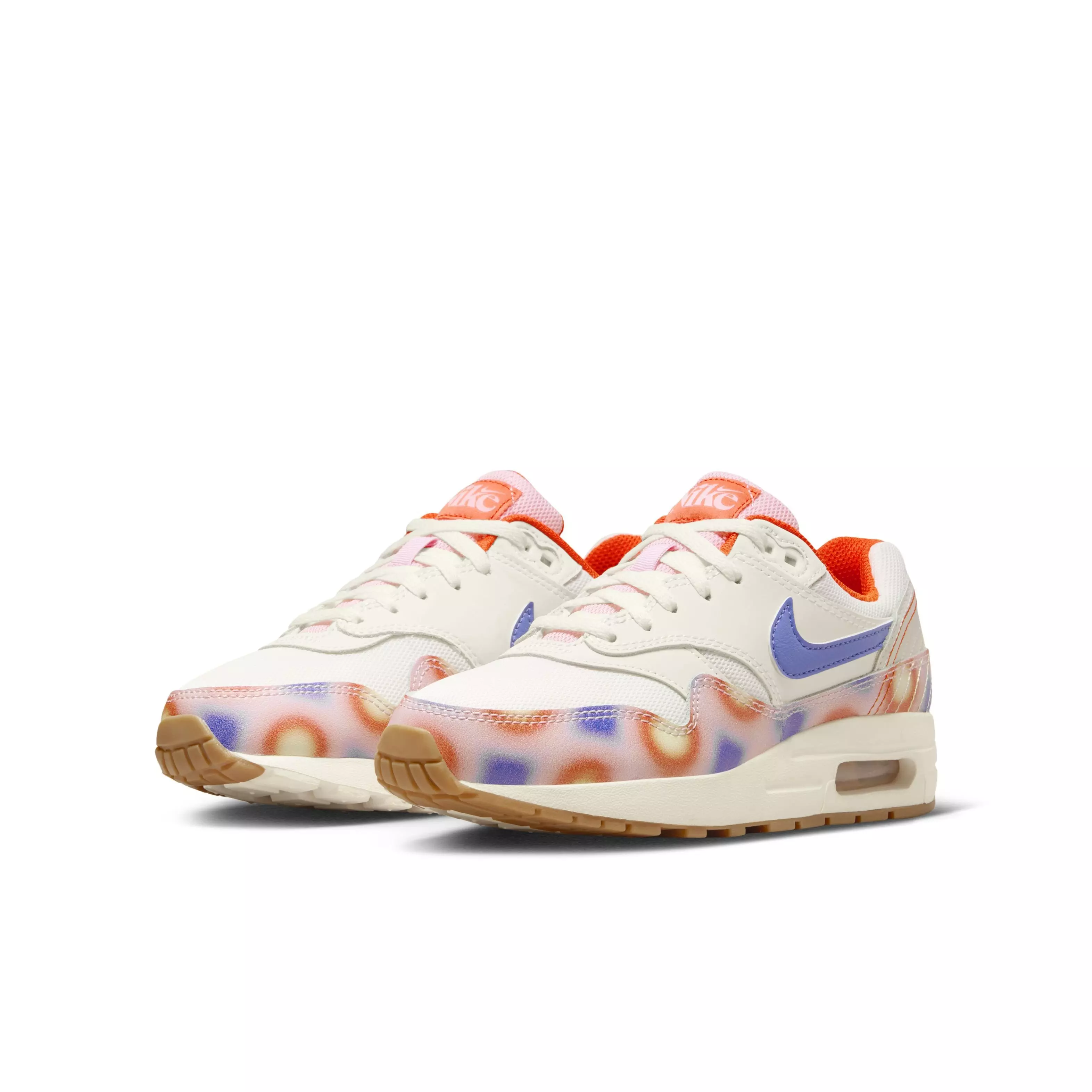 Nike Air Max 1 SE "Sail/Blue Joy/Safety Orange/Football Grey" Grade School Girls' Shoe - WHITE/ORANGE/BLUE