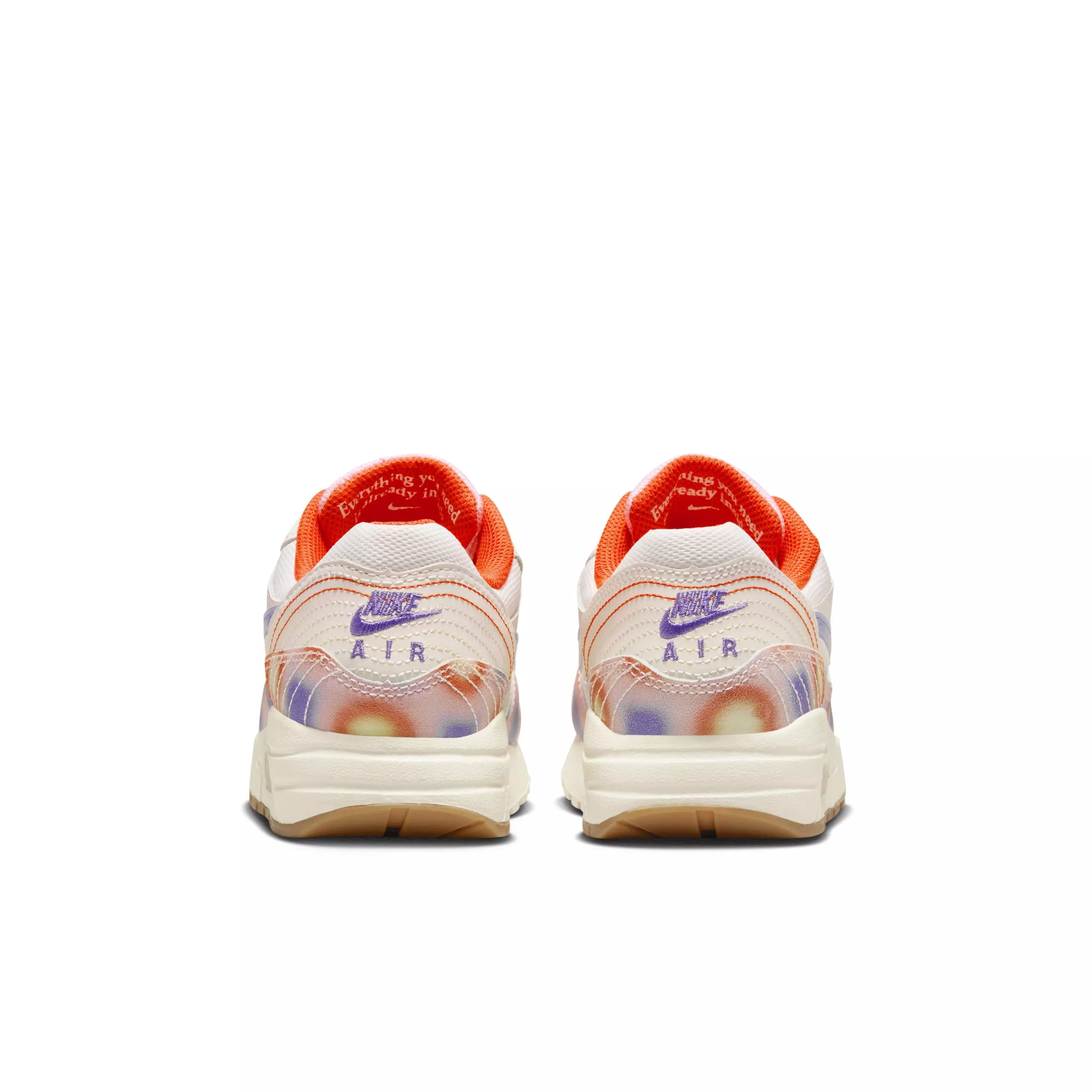 Nike Air Max 1 SE "Sail/Blue Joy/Safety Orange/Football Grey" Grade School Girls' Shoe - WHITE/ORANGE/BLUE