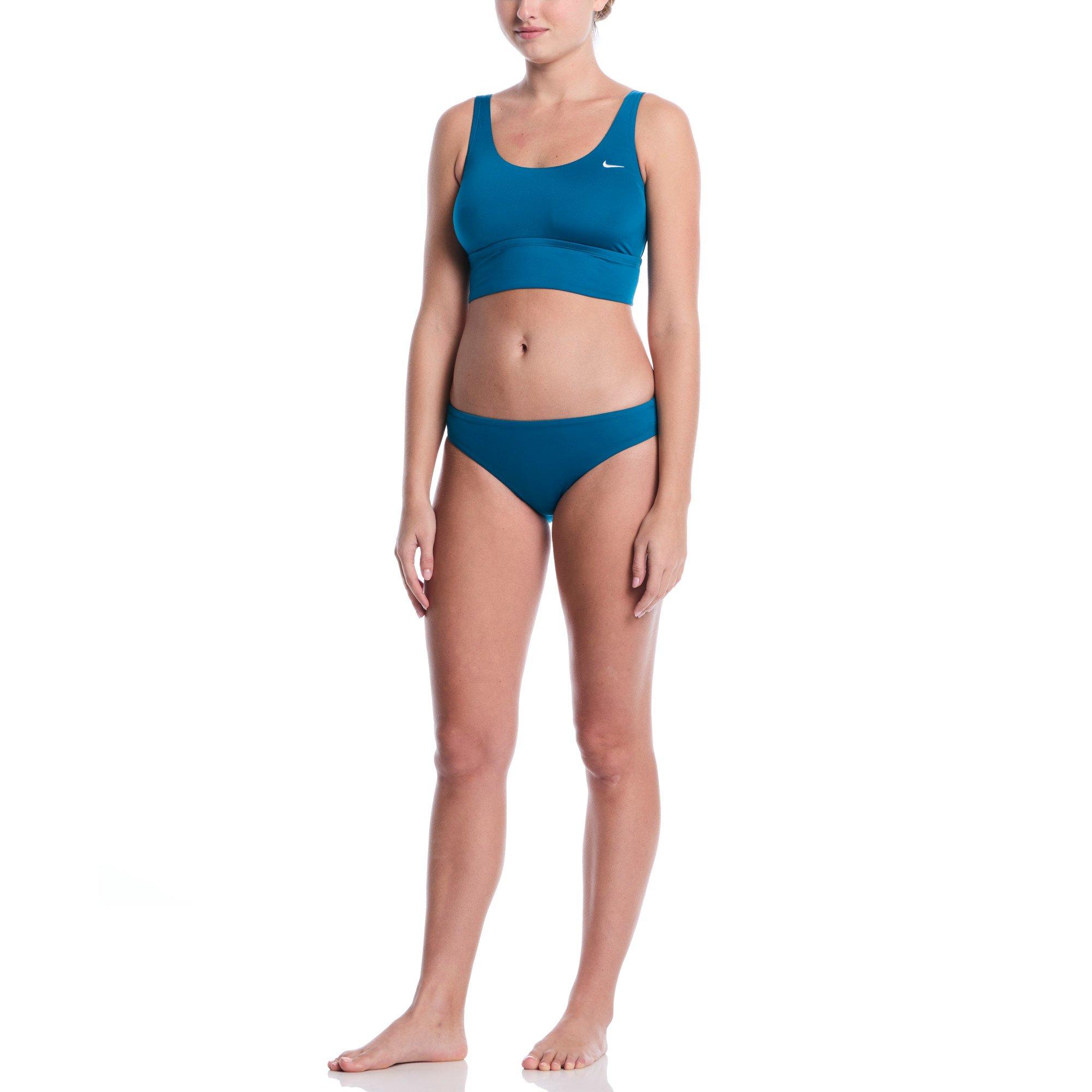 Nike Women's Swim Scoop Neck Midkini - TEAL Thumbnail View 4