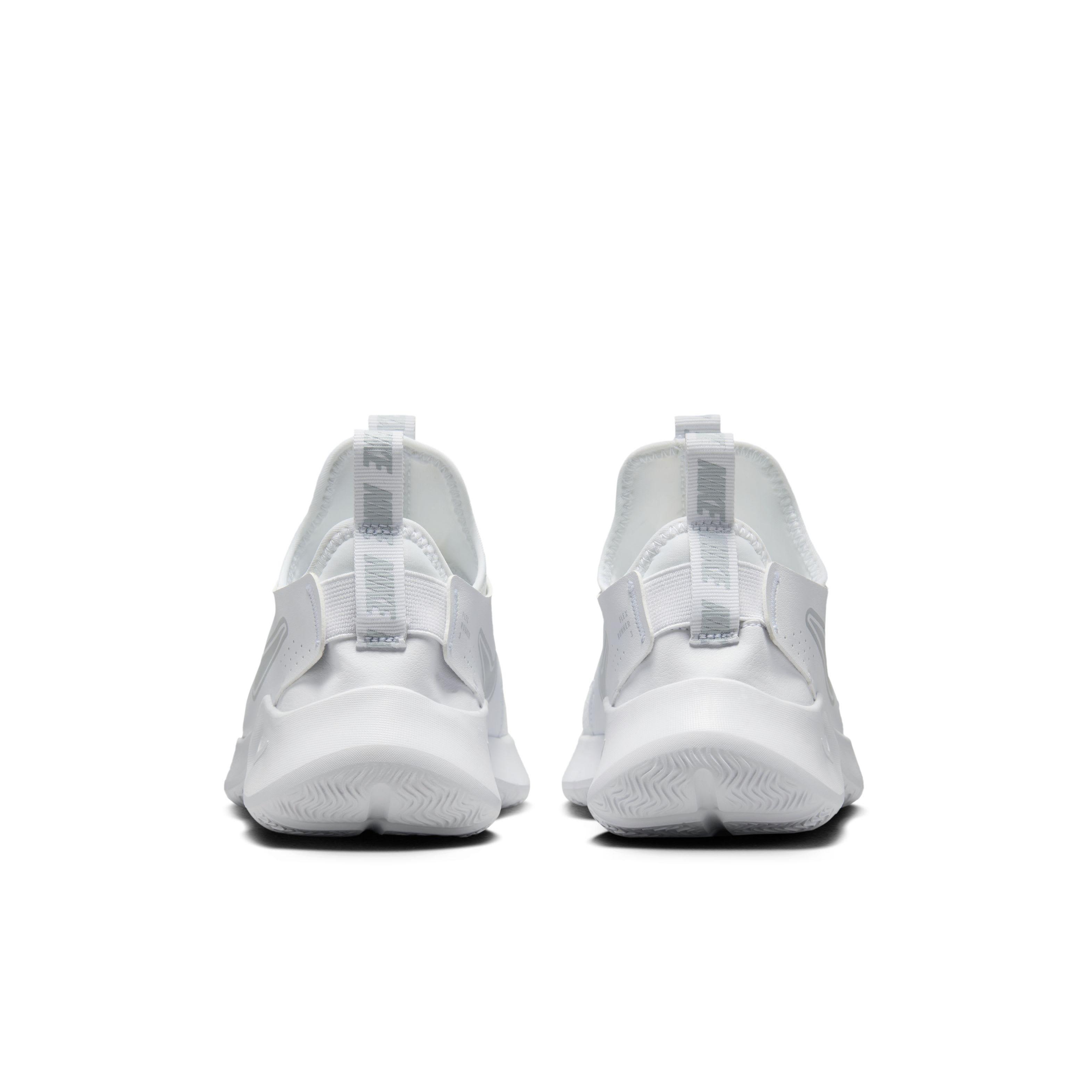 Nike Flex Runner 3 Grade School Girls' "White/White/Pure Platinum" Running Shoe