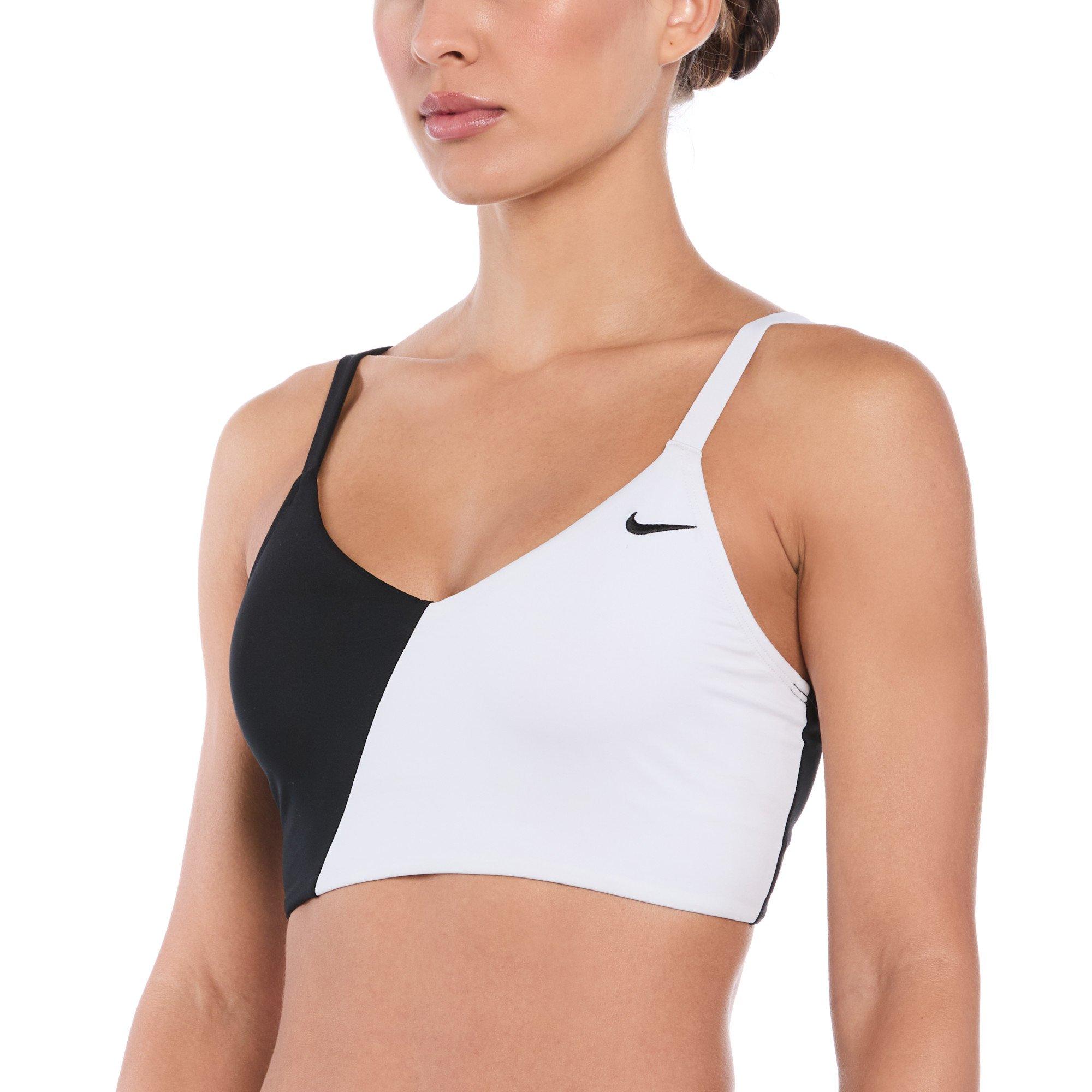 Nike Women's Swim V-Neck Color Block Midkini - BLACK/WHITE Thumbnail View 1