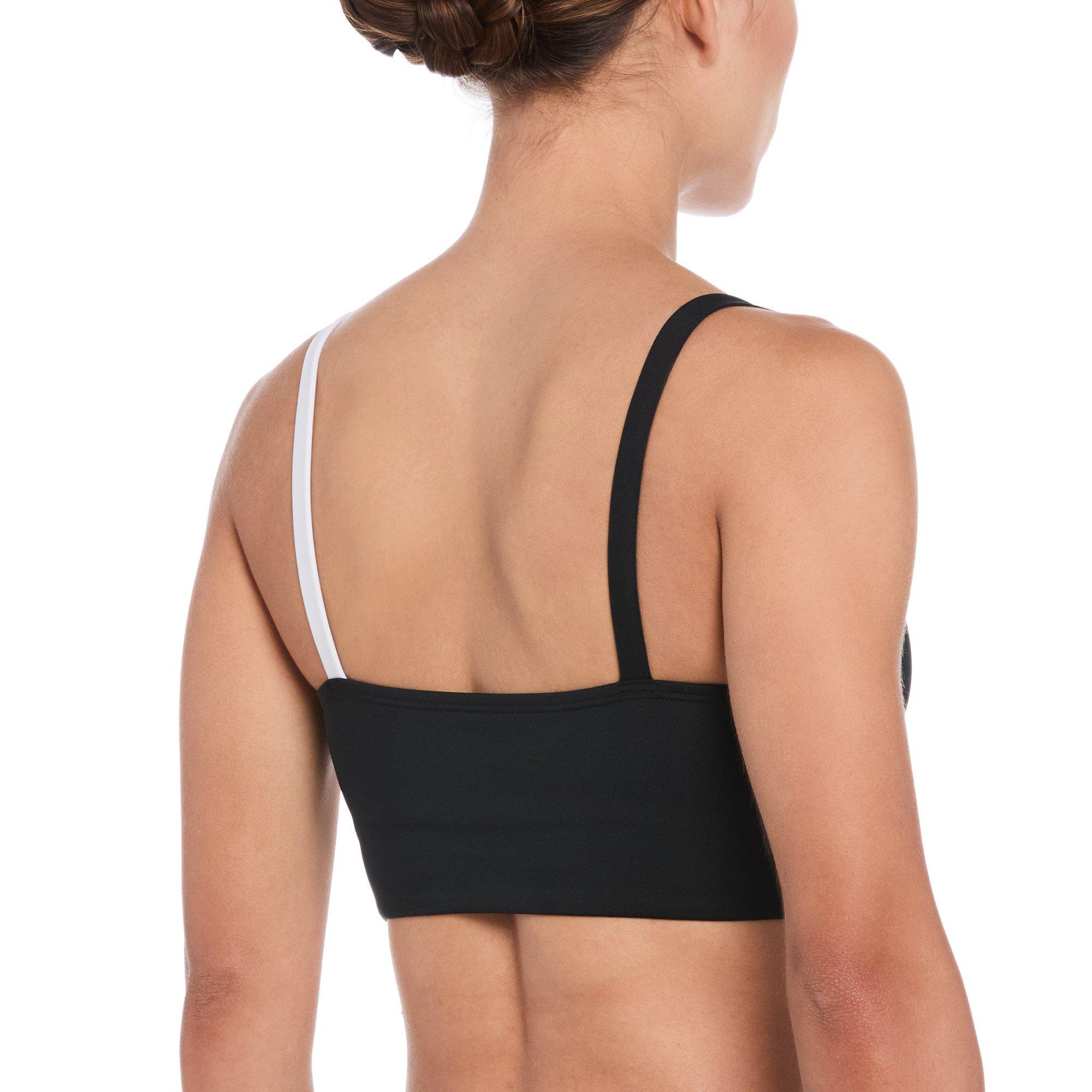 Nike Women's Swim V-Neck Color Block Midkini - BLACK/WHITE Thumbnail View 2