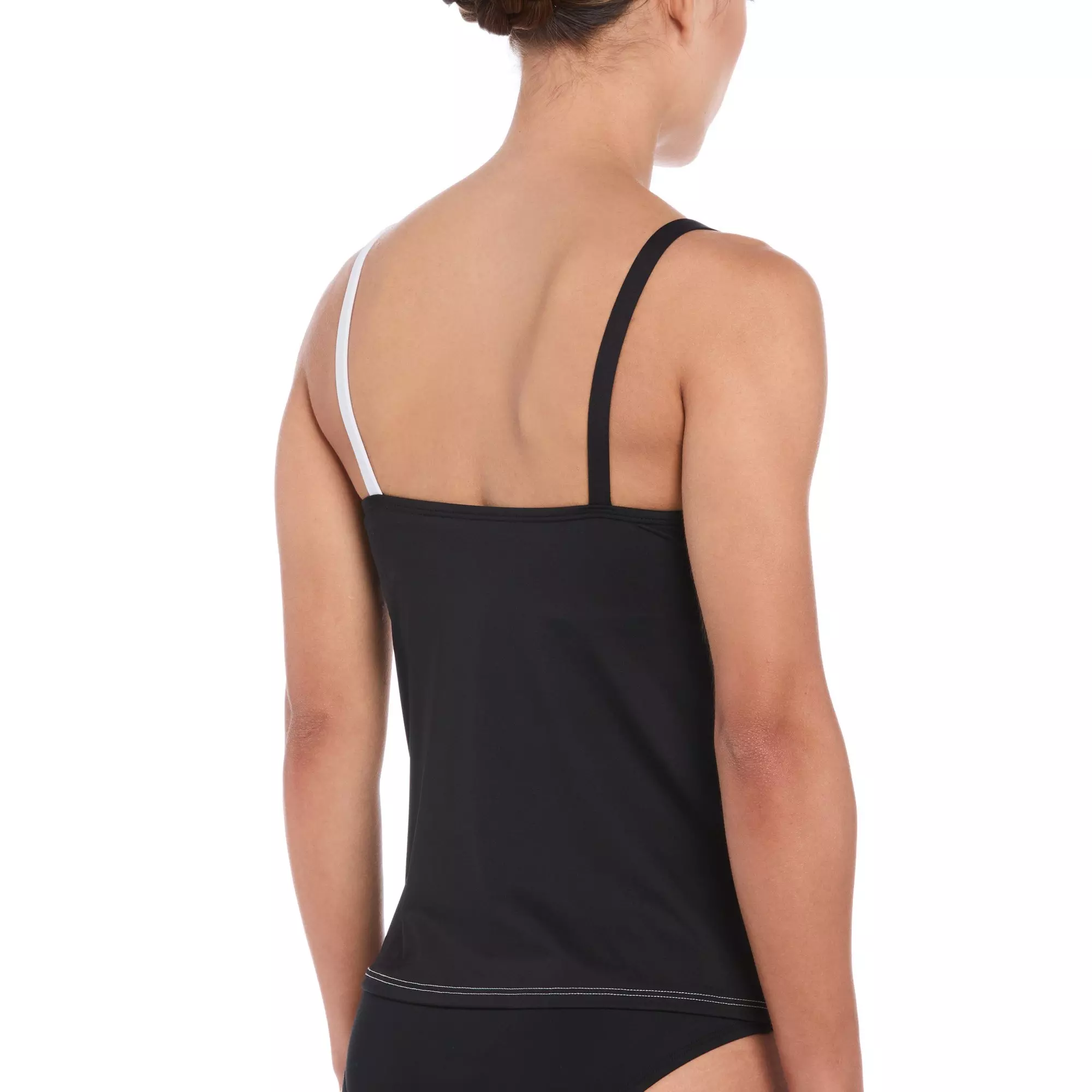 Nike Women's Swim Color Block V-Neck Tankini - BLACK/WHITE
