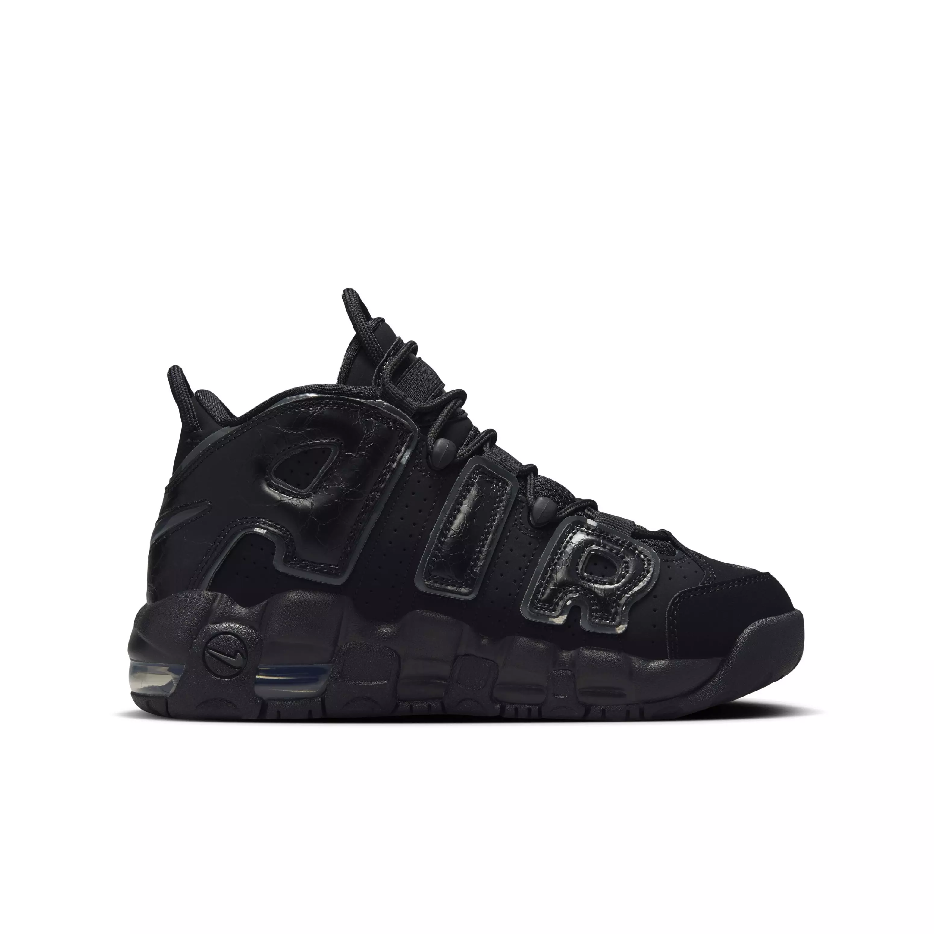 Nike Air More Uptempo "Black/Black/Anthracite" Grade School Boys' Shoe - BLACK/BLACK/ANTHRACITE