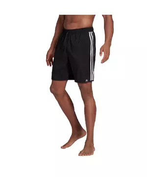 adidas Men's Black 3-Stripes Swim Shorts
