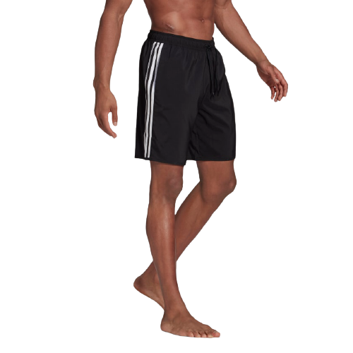 adidas Men's Black 3-Stripes Swim Shorts