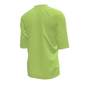 Nike Big Boys' Swim Hydroguard Heather Essential Dri-FIT UV Short Sleeve Swim Top - Volt