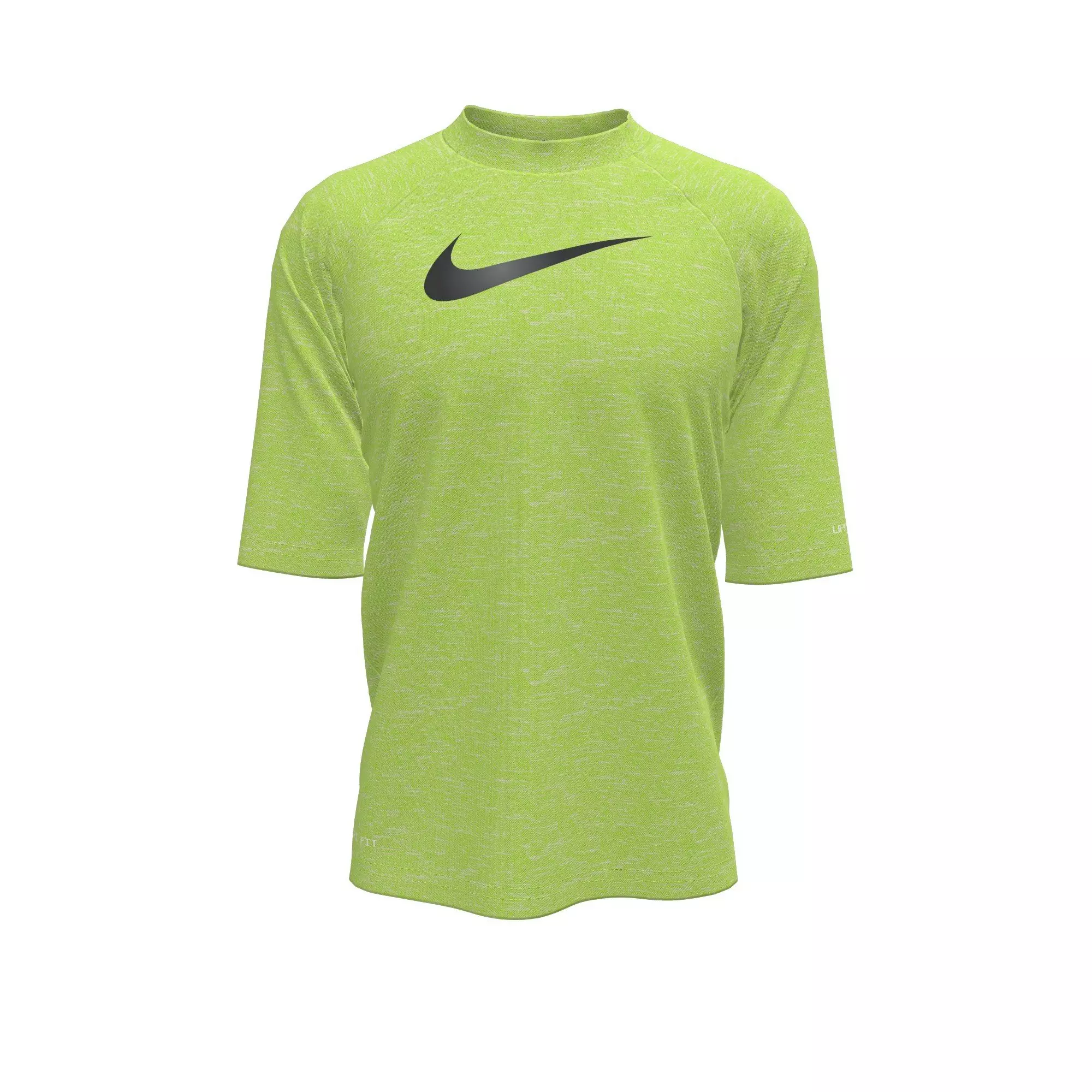 Nike Big Boys' Swim Hydroguard Heather Essential Dri-FIT UV Short Sleeve Swim Top - Volt - VOLT