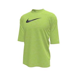 Nike Big Boys' Swim Hydroguard Heather Essential Dri-FIT UV Short Sleeve Swim Top - Volt