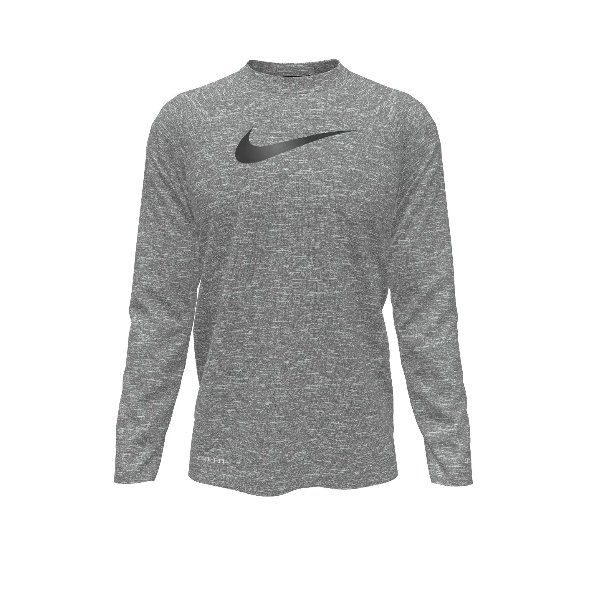 Nike Big Boys' Swim Hydroguard Heather Essentials Dri-FIT UV Long Sleeve Swim Top - GREY