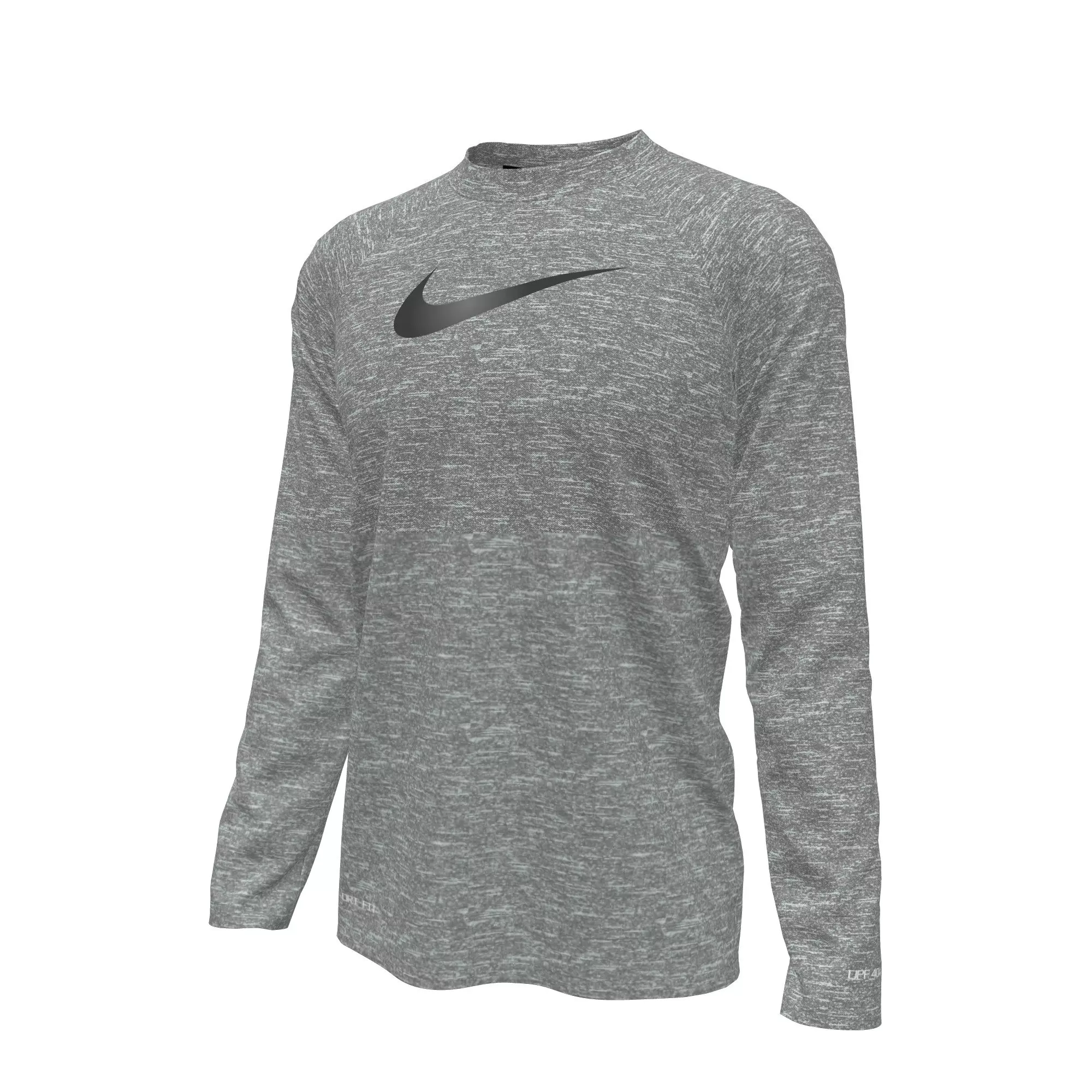 Nike Big Boys' Swim Hydroguard Heather Essentials Dri-FIT UV Long Sleeve Swim Top - GREY