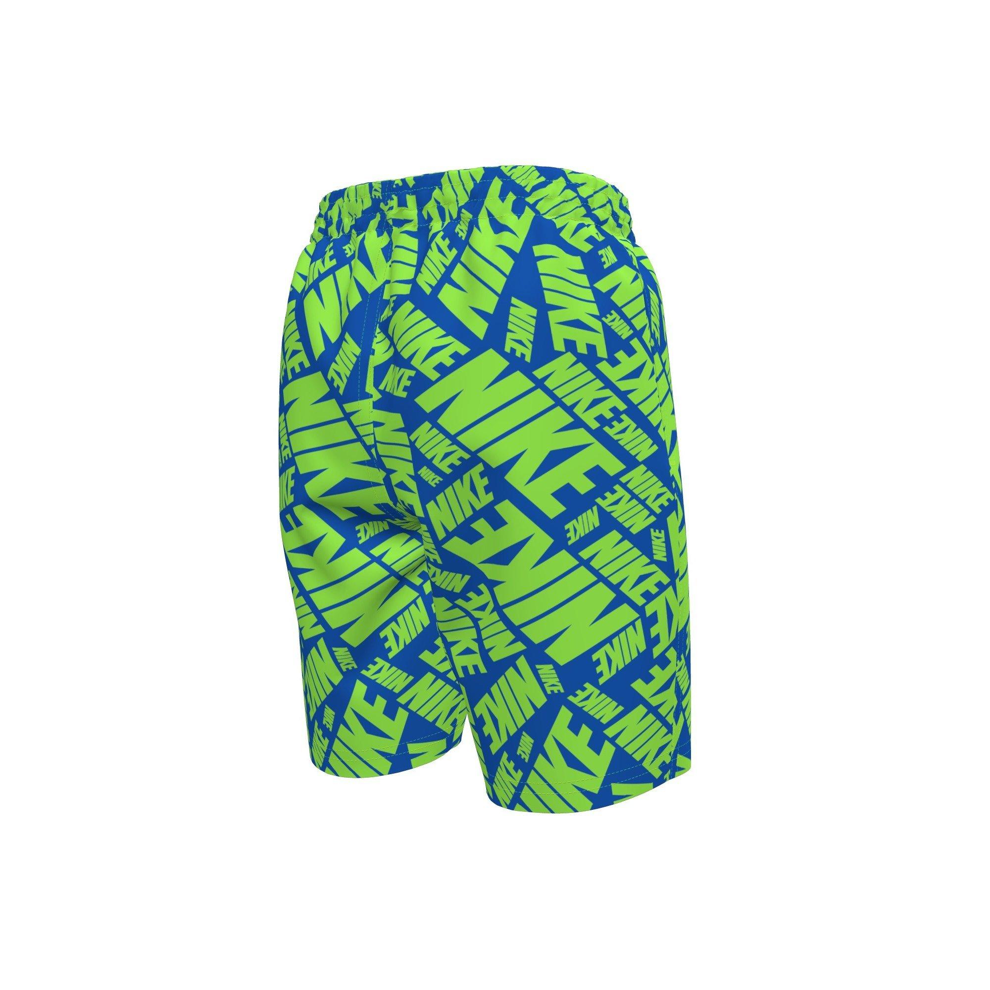 Nike Big Boys' Swim Breaker Block 7" Brief-Lined Volley Swim Shorts - LIME Thumbnail View 2