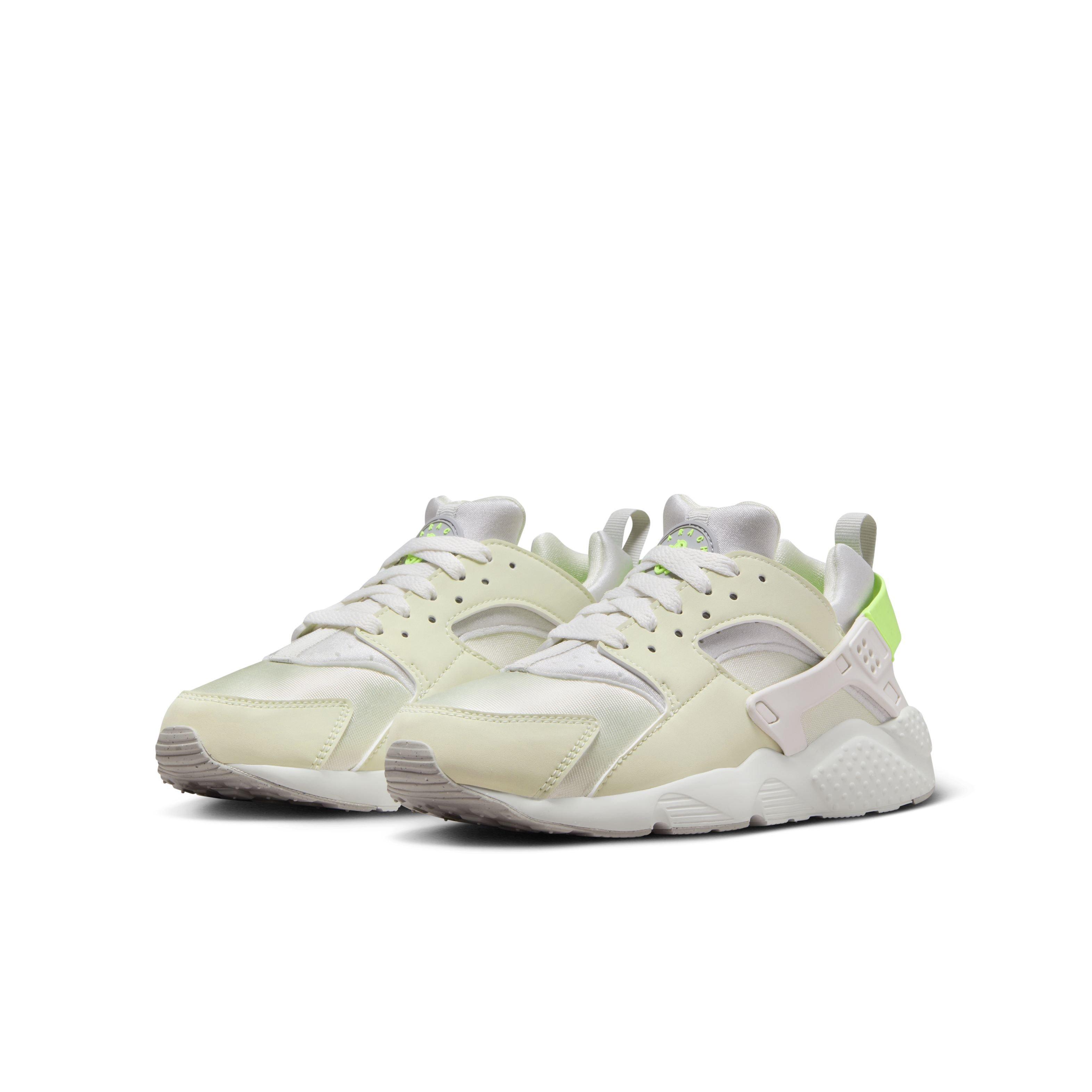 Nike Huarache Run 2.0 "Sea Glass/Light Iron Ore/White/Lime Blast" Grade School Girls' Shoe - GREEN/GREY/WHITE Thumbnail View 3