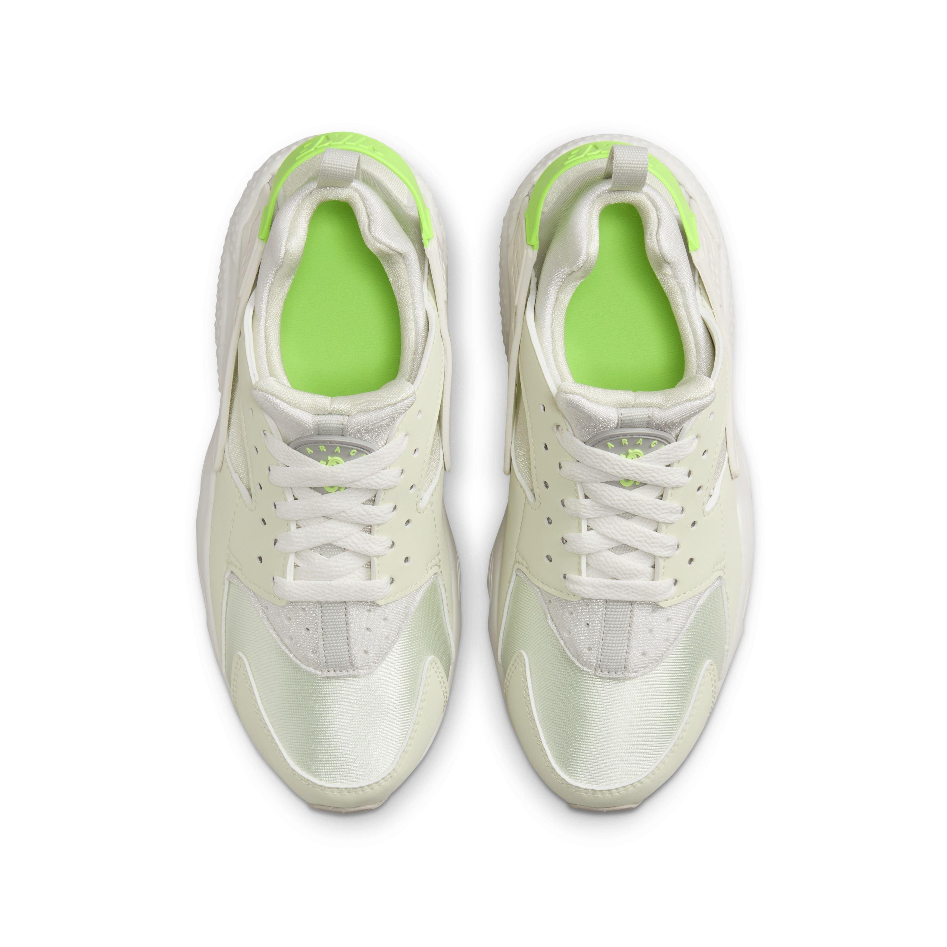 Nike Huarache Run 2.0 "Sea Glass/Light Iron Ore/White/Lime Blast" Grade School Girls' Shoe - GREEN/GREY/WHITE Thumbnail View 4