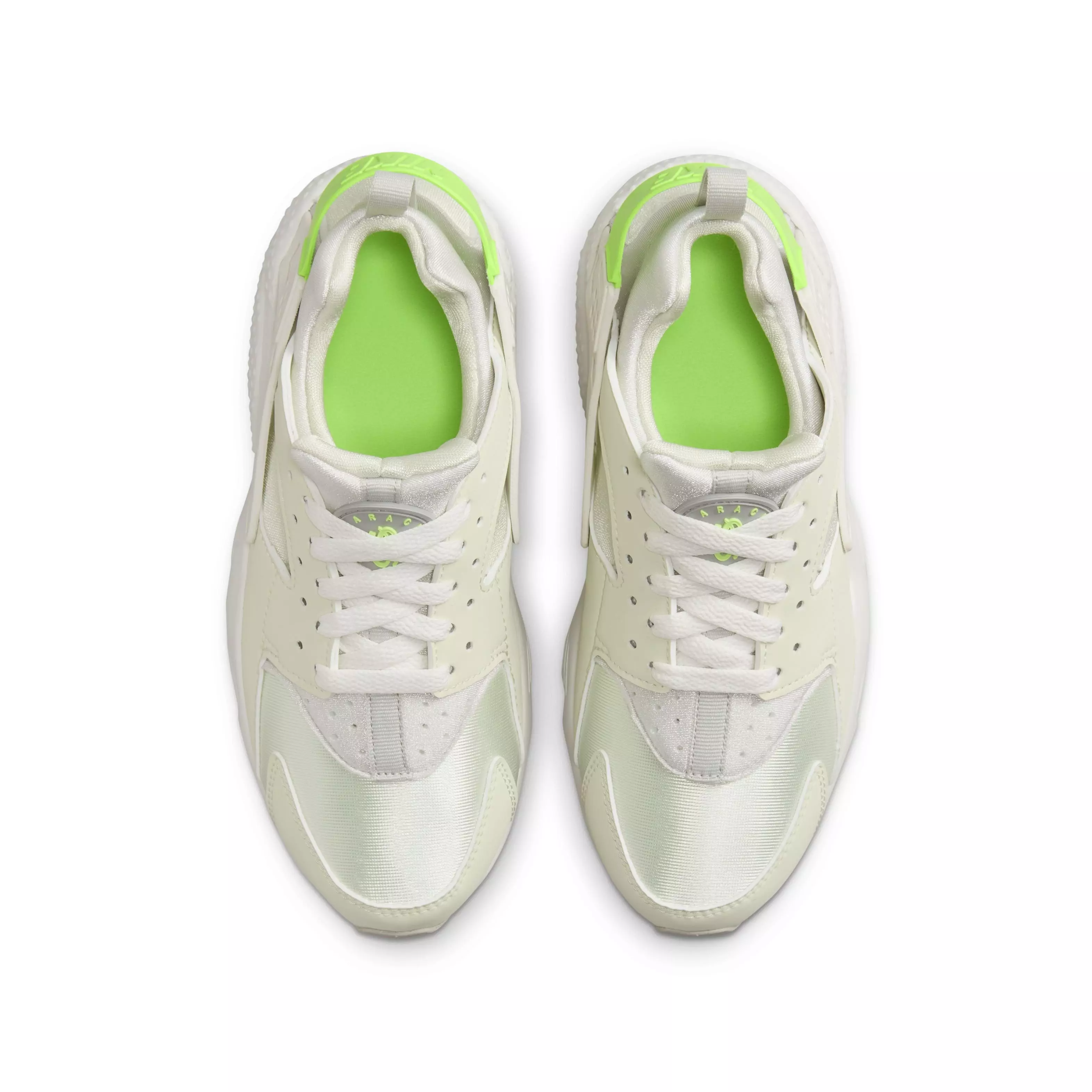 Nike Huarache Run 2.0 "Sea Glass/Light Iron Ore/White/Lime Blast" Grade School Girls' Shoe - GREEN/GREY/WHITE