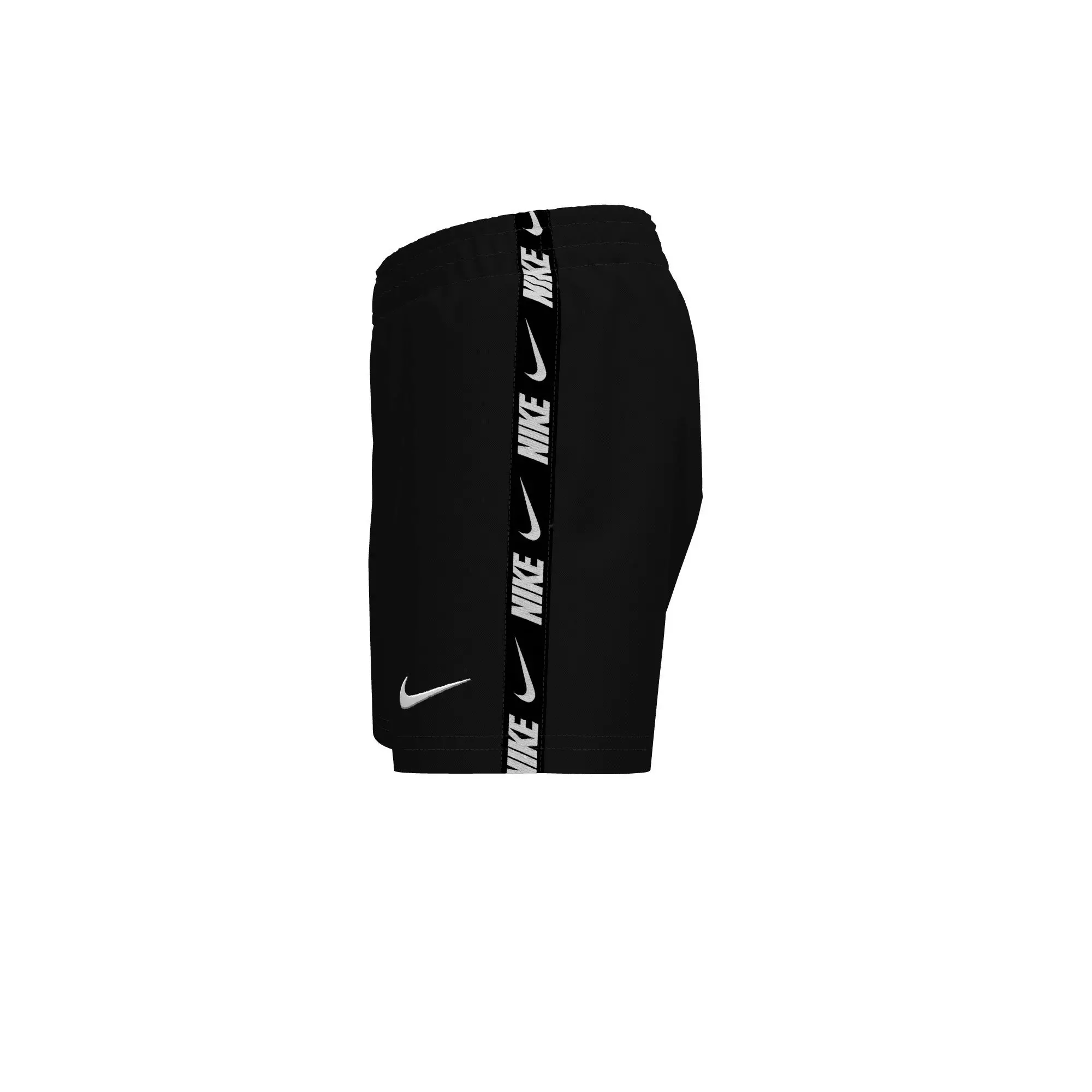 Nike Big Boys' Swim Breaker Logo Tape 4" Brief-Lined Volley Swim Shorts - BLACK