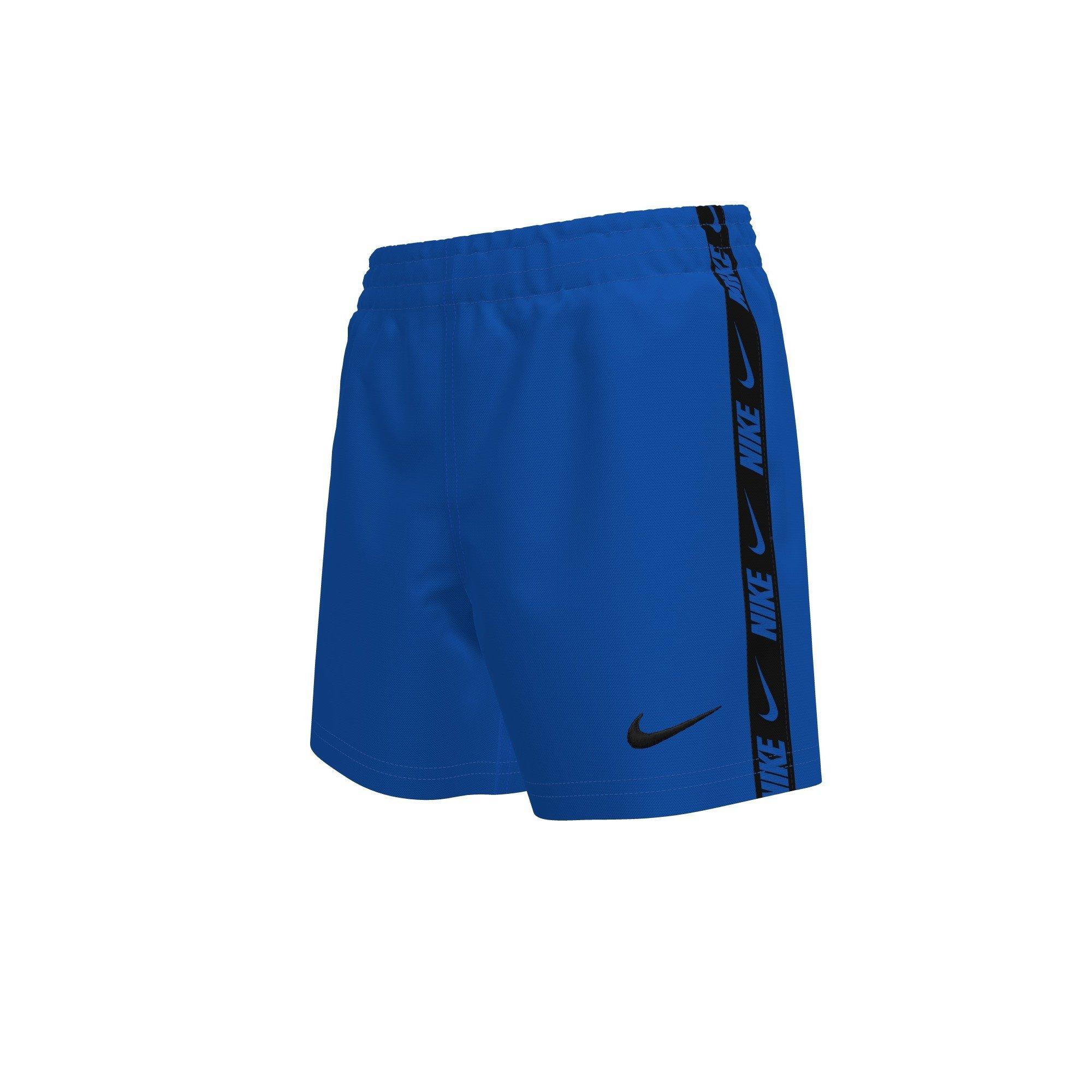 Nike Big Boys' Swim Breaker Logo Tape 4" Brief-Lined Volley Swim Shorts - BLUE Thumbnail View 1