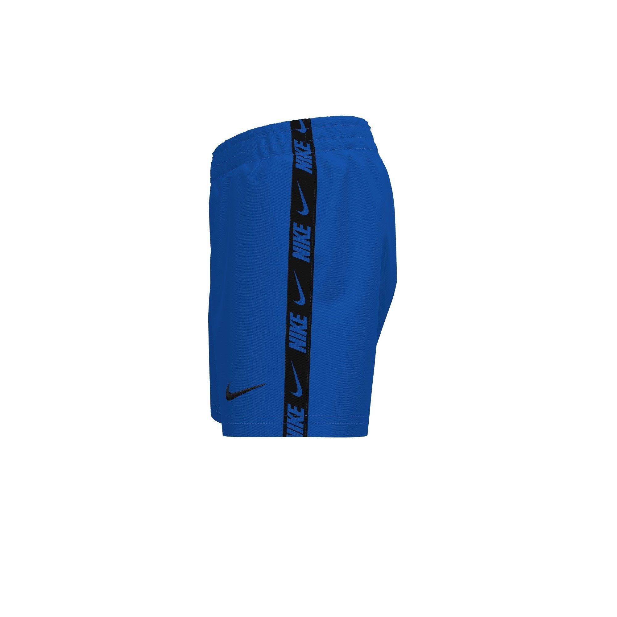 Nike Big Boys' Swim Breaker Logo Tape 4" Brief-Lined Volley Swim Shorts - BLUE Thumbnail View 3