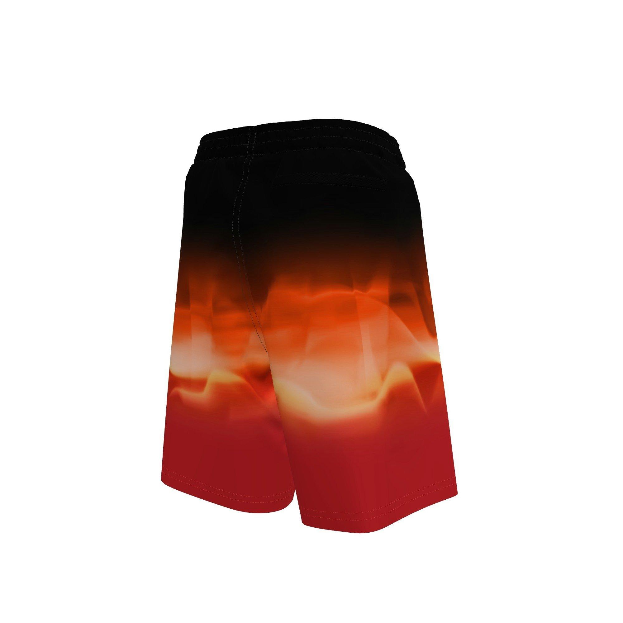 Nike Big Boys' Swim Breaker Fade 7" Brief-Lined Volley Swim Shorts - RED Thumbnail View 2